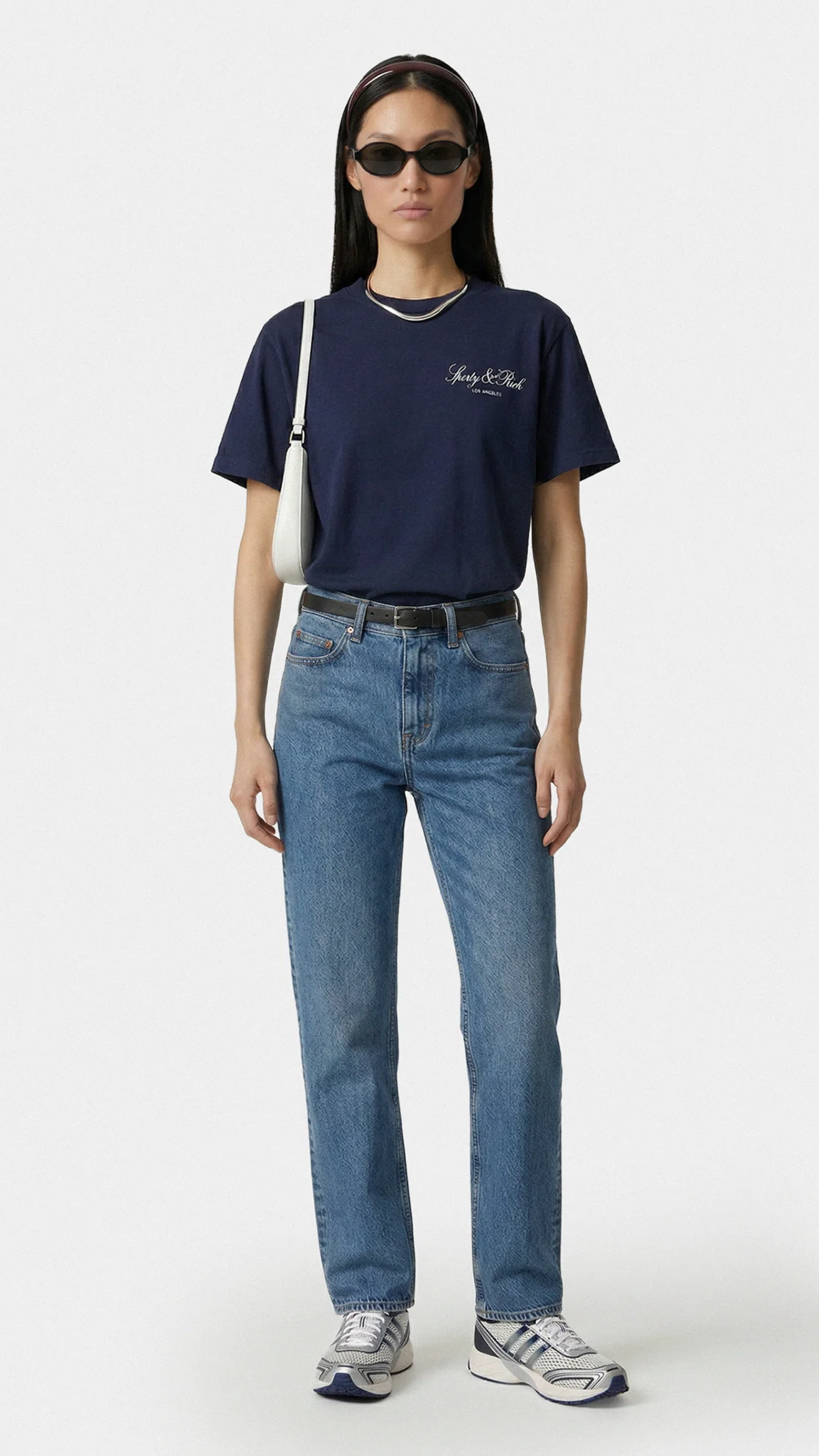 Sporty & Rich Vendome LA T-Shirt in Navy/White