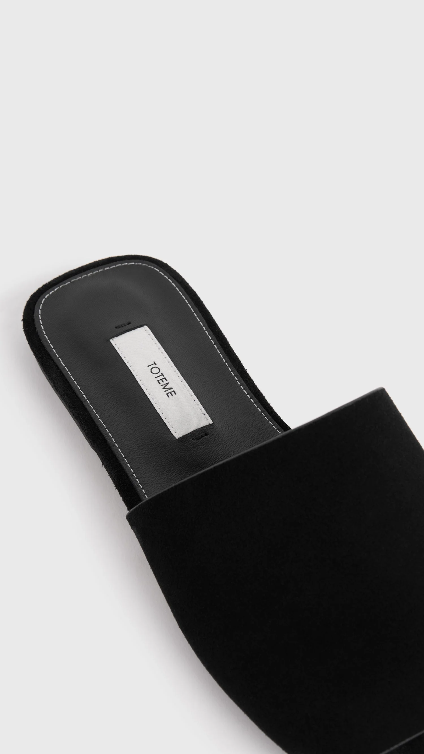 Toteme Velour-leather Bandeau Slides in Black