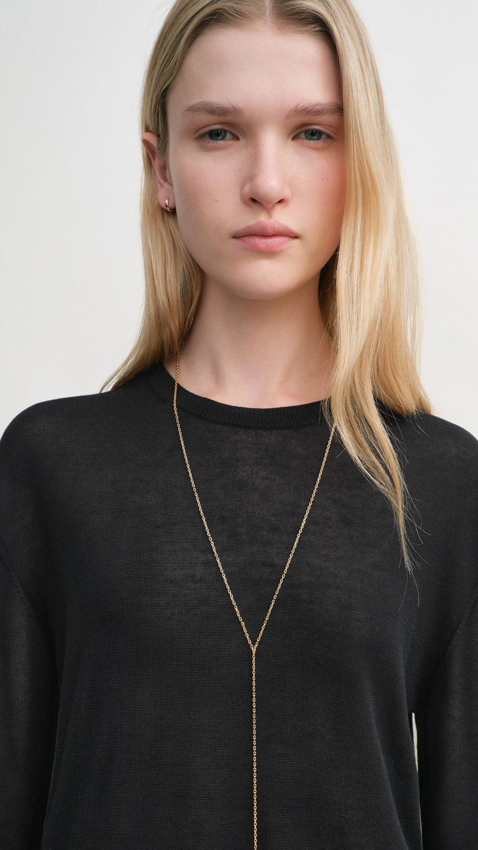 Toteme Long Sleeve Knit Tee in Black