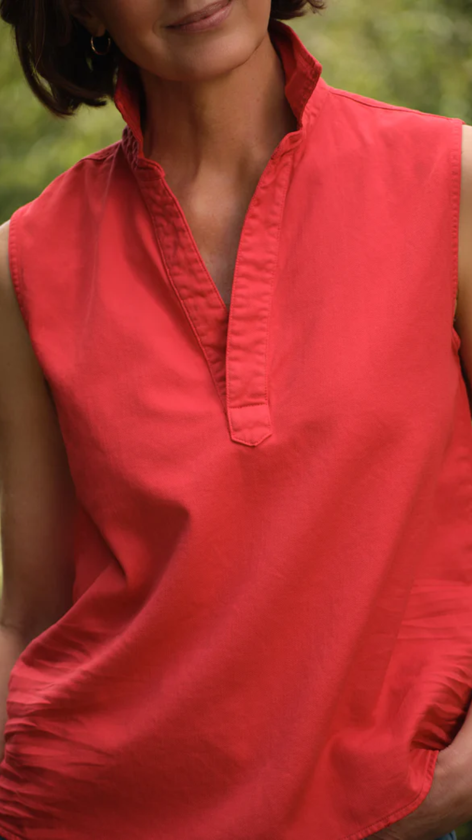 Frank & Eileen Olivia Sleeveless Polo Shirt in Cherry