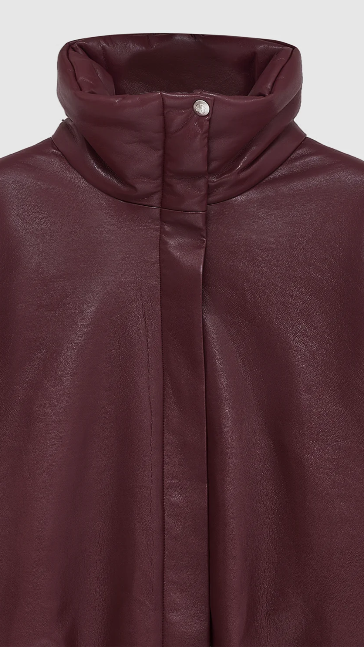 Anine Bing Cyrus Recycled Leather Jacket in Burgundy