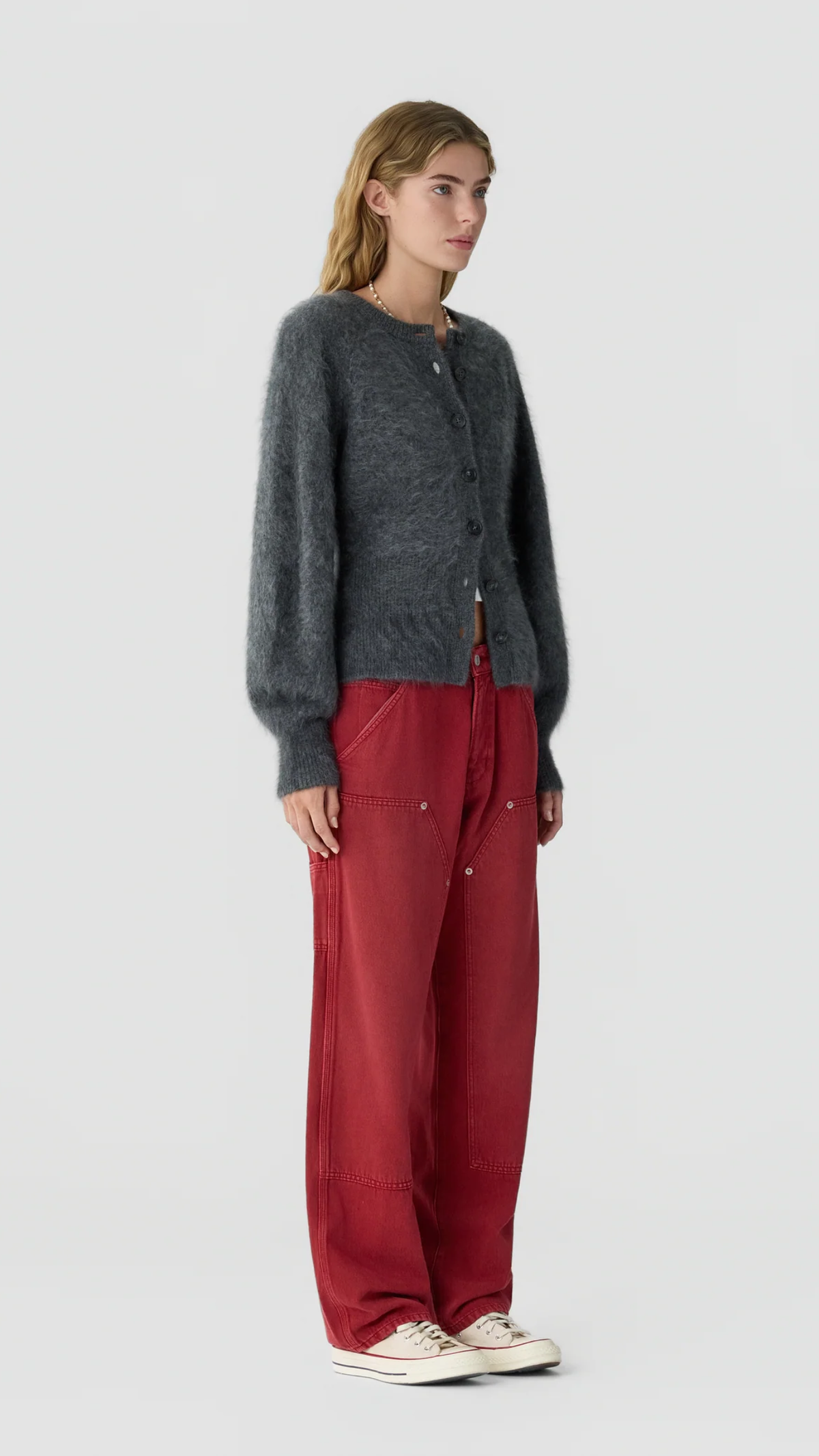 Guest in Residence Grizzly Sculpted Cardigan in Charcoal