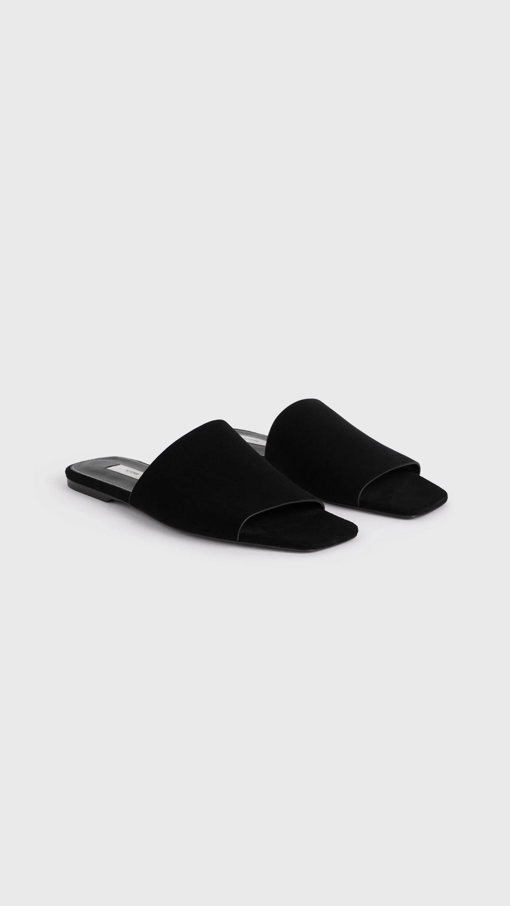 Toteme Velour-leather Bandeau Slides in Black