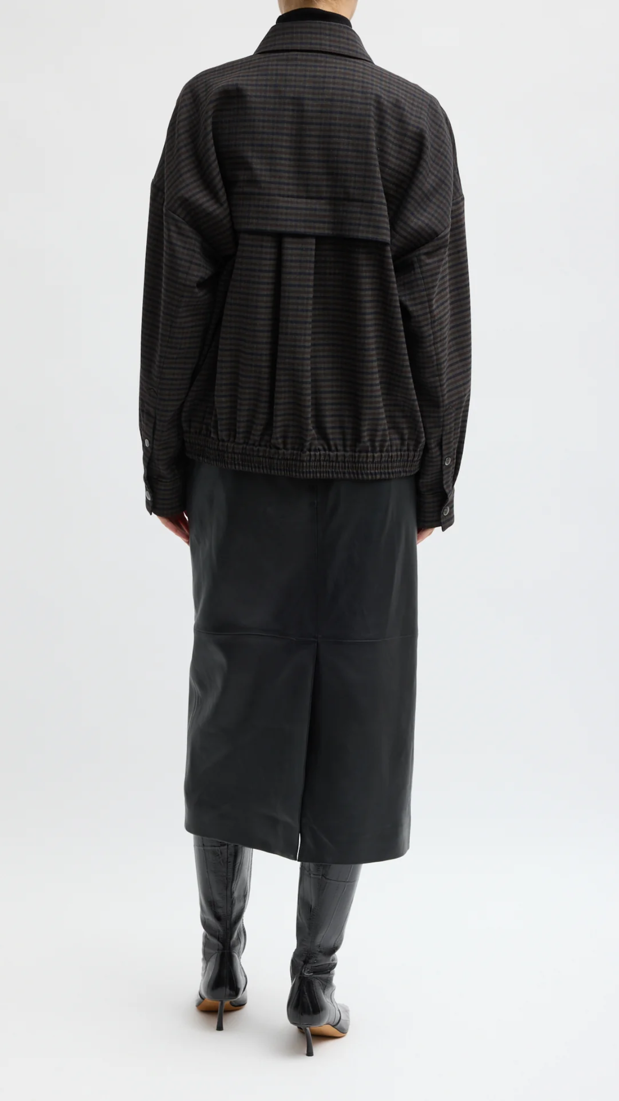 Tibi Cedrick Suiting Bomber Jacket in Grey Multi