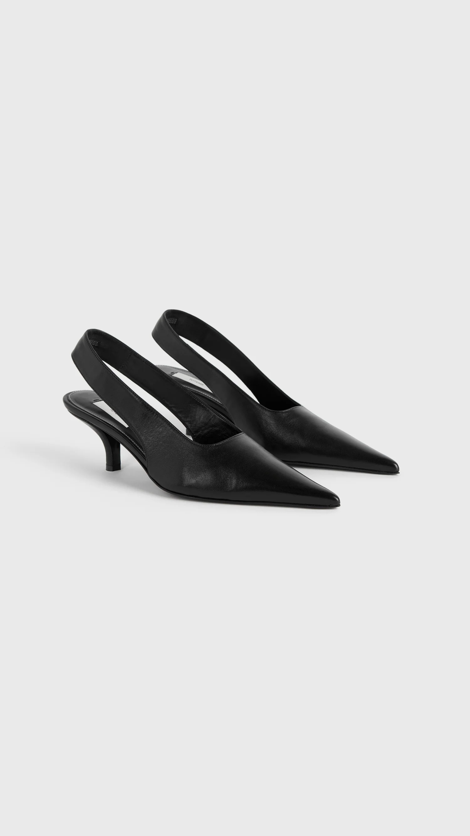 Toteme Classic Leather Slingbacks in Black