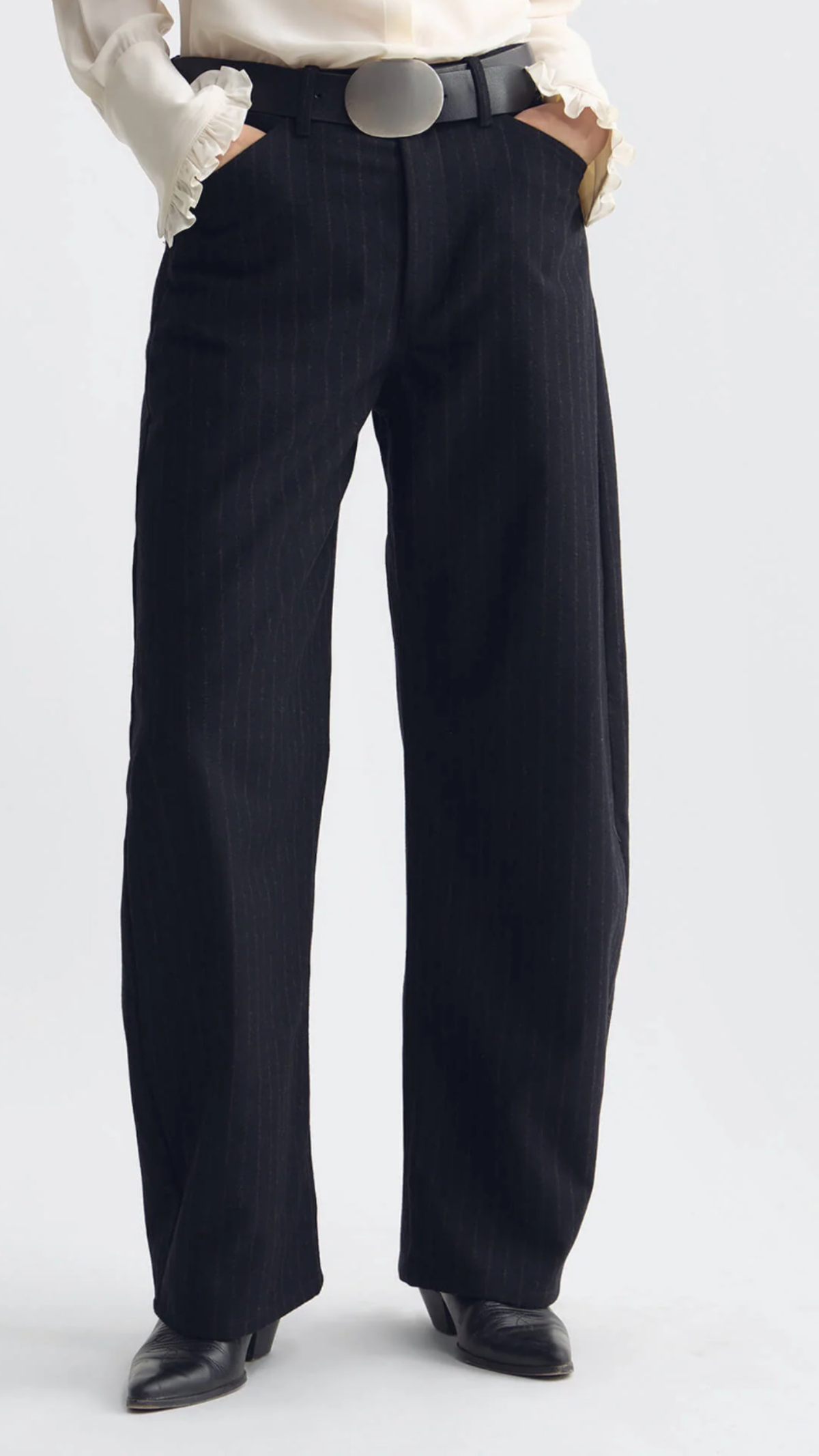Nili Lotan Tribeca Pant in Black Pinstripes