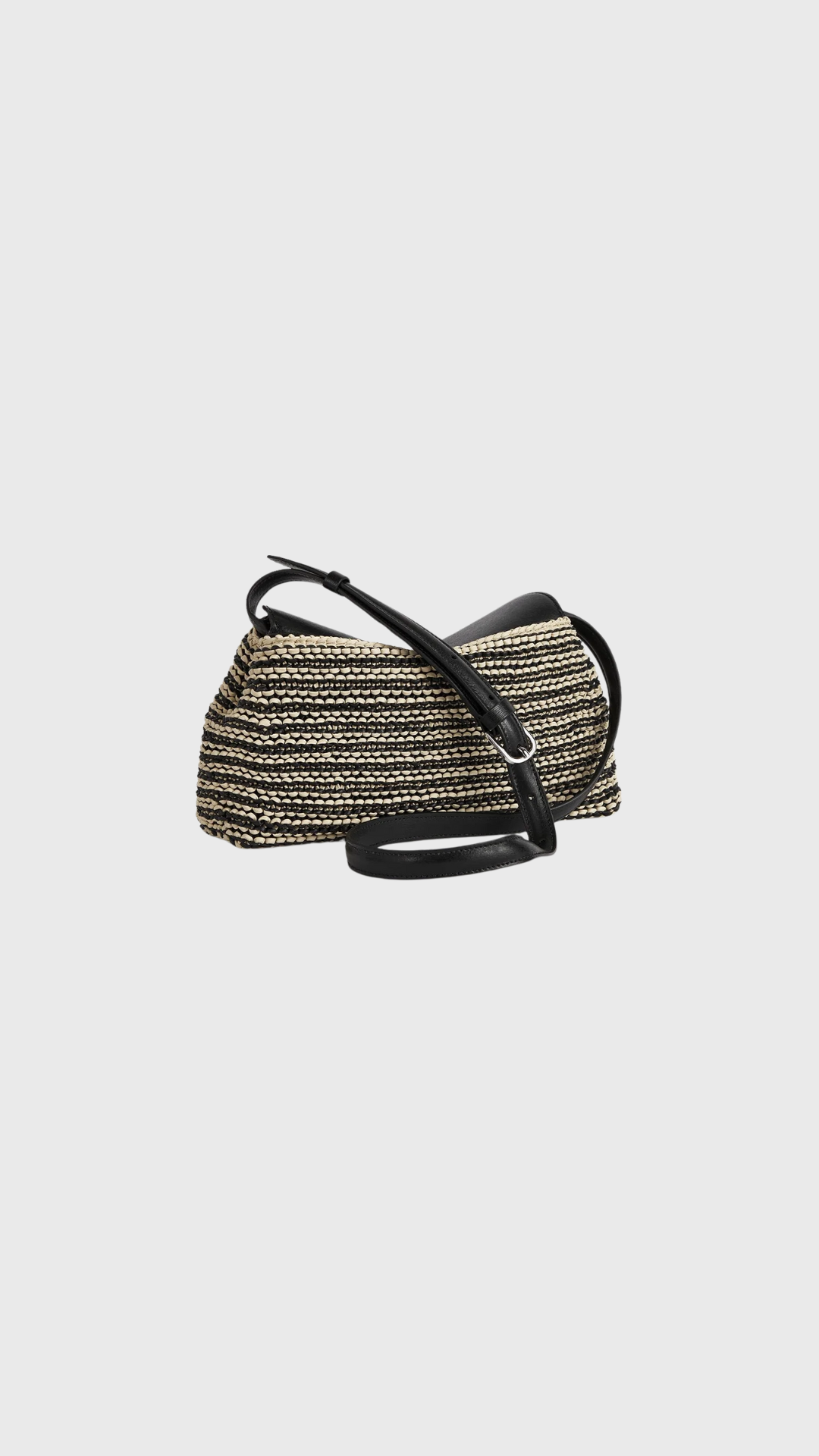 Toteme T-lock Woven-Leather Clutch in Black/Sand