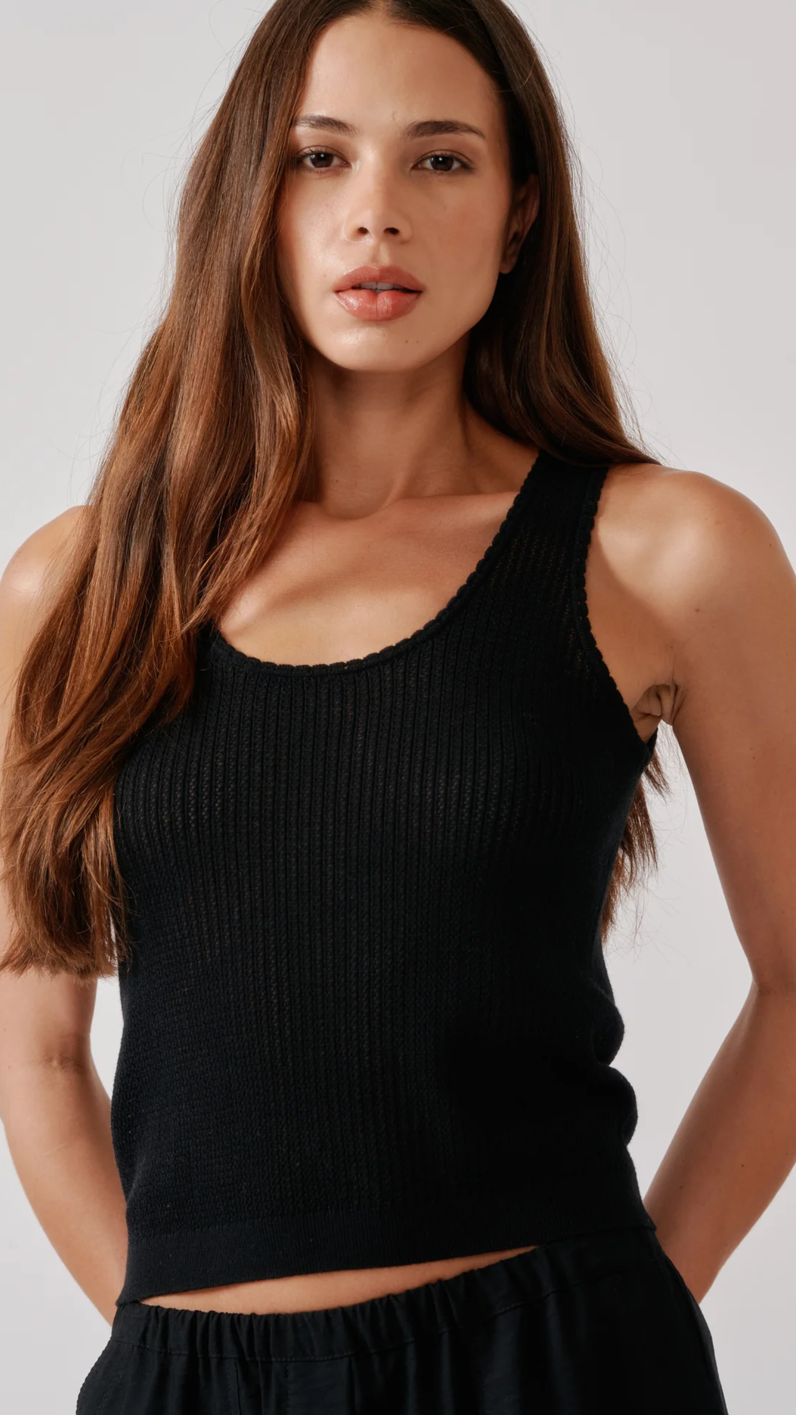 Sablyn Juna Scoop Neck Tank in Black