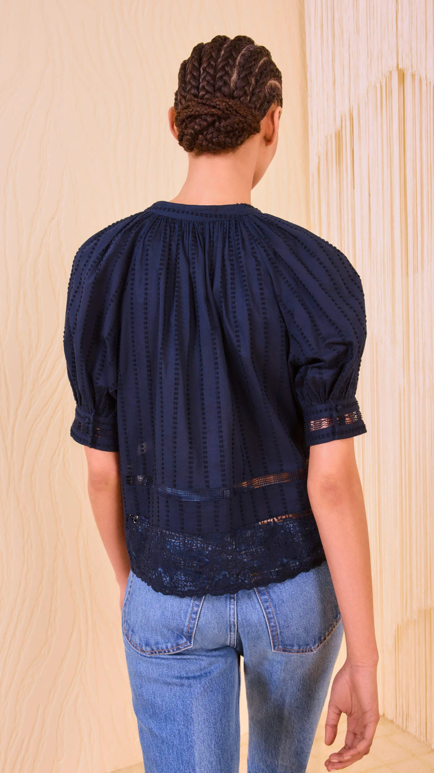 Ulla Johnson Faye Puff Sleeve Blouse in Midnight