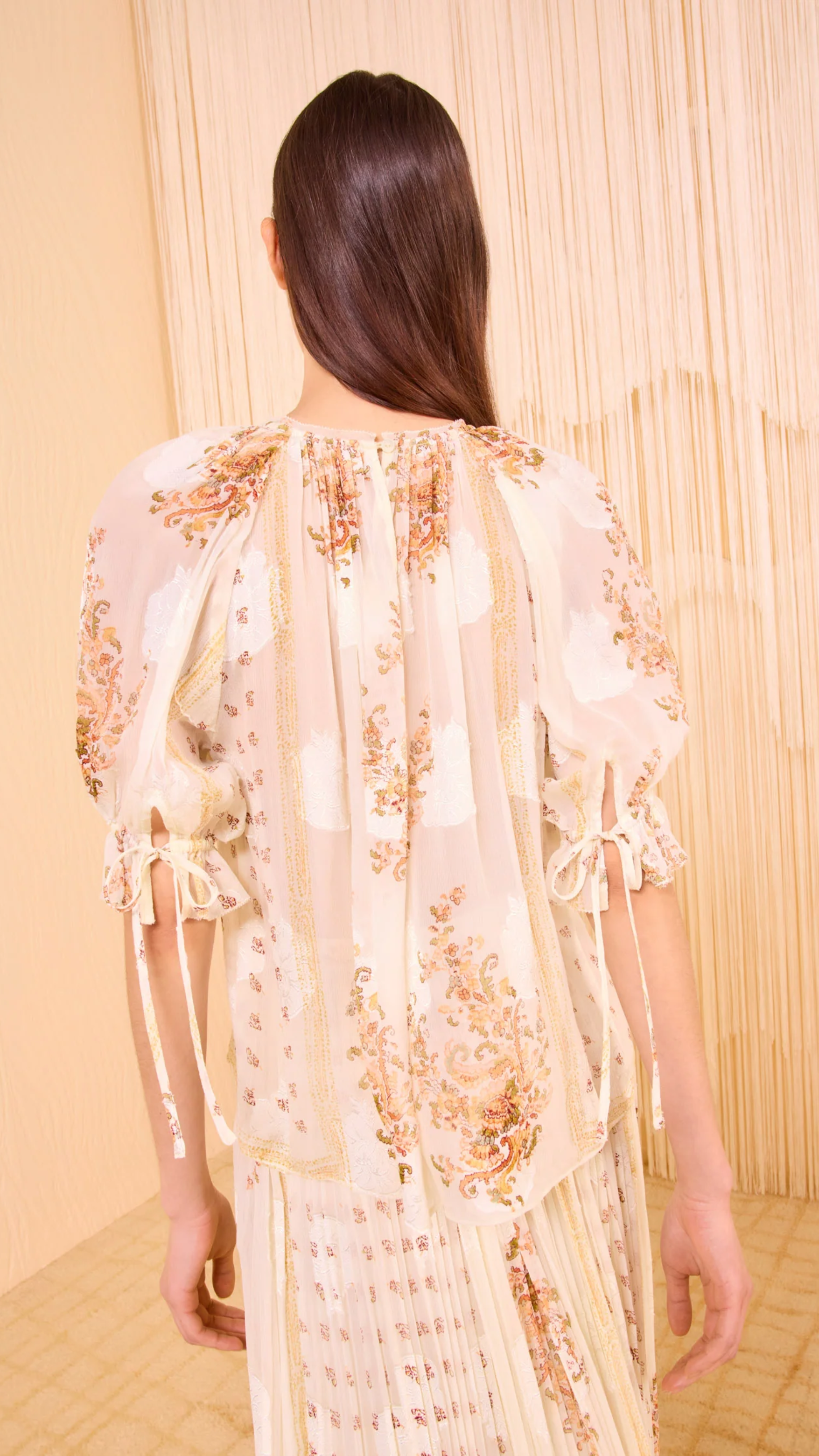 Ulla Johnson Pippa Short Sleeve Blouse in Alabaster Cream Floral