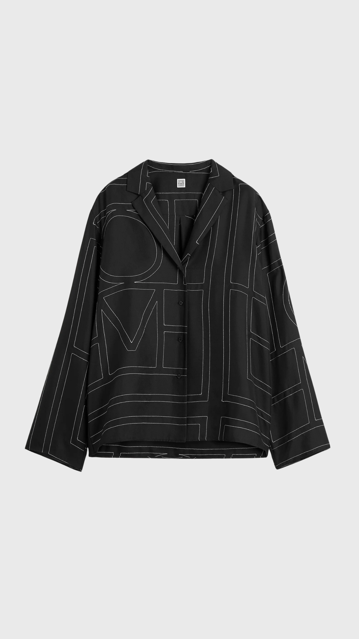 Toteme Monogram Silk Pj Top in Black