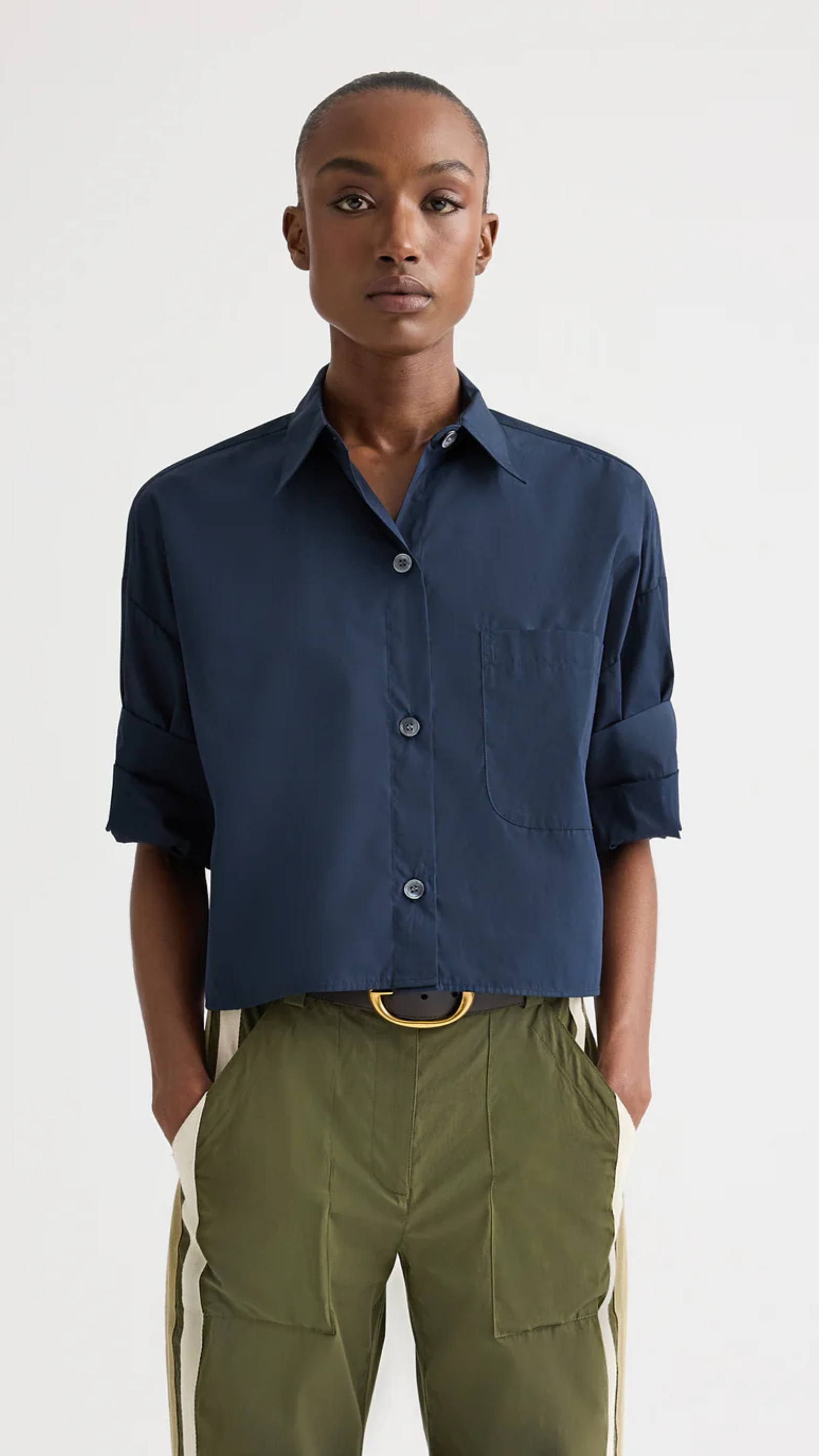 TWP Next Ex Superfine Cotton Shirt in Midnight