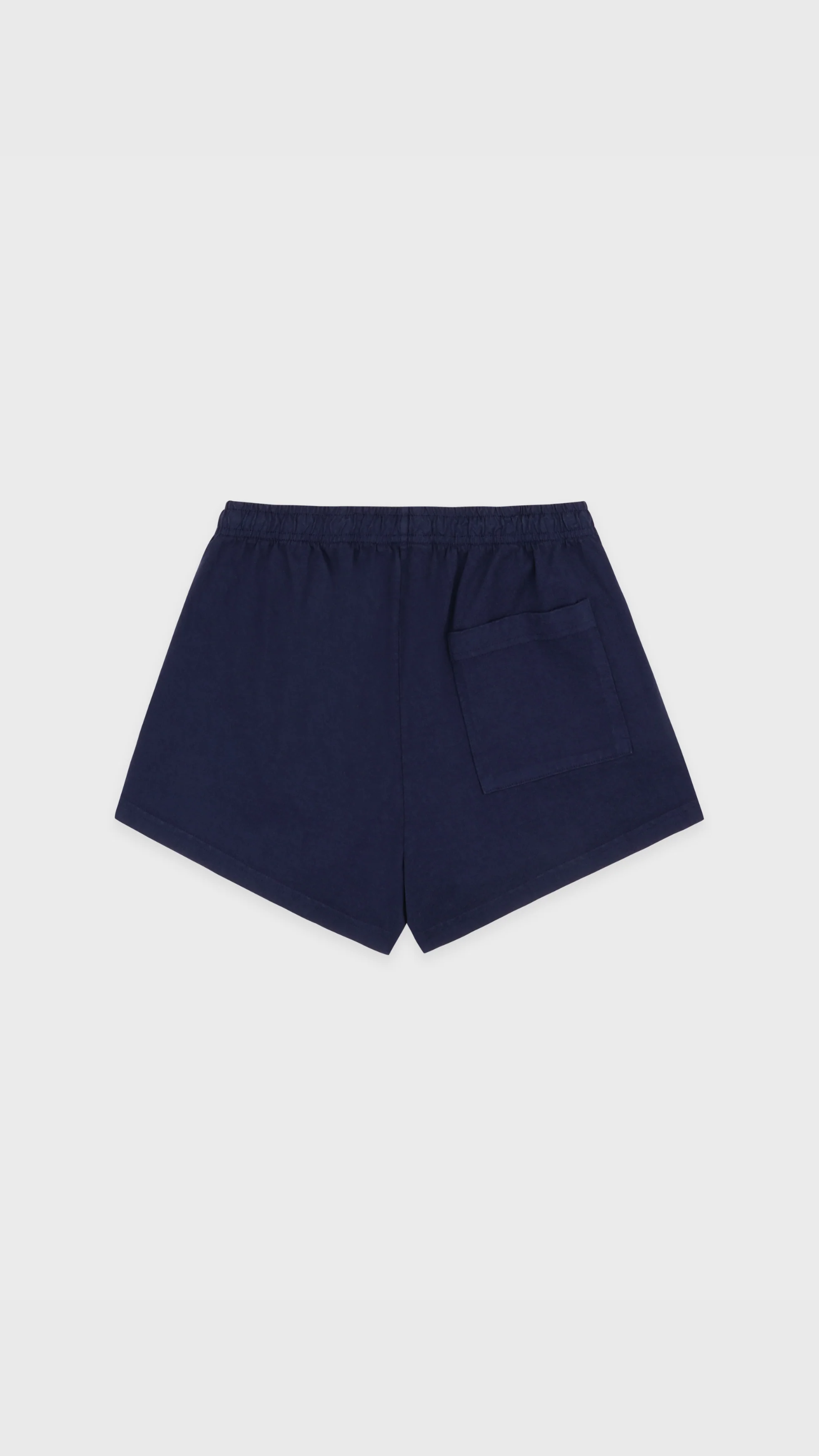 Sporty & Rich Vendome LA Embroidered Disco Short in Navy/White