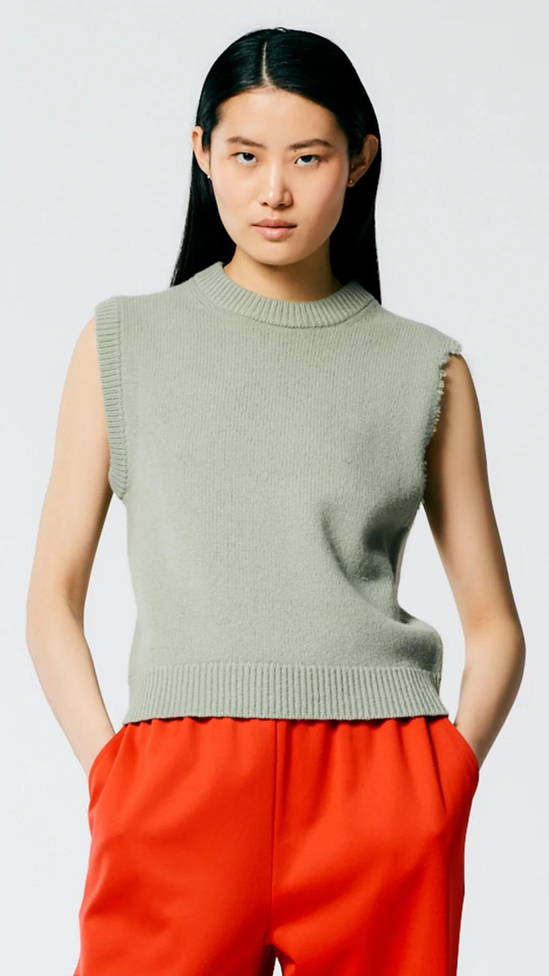 Tibi Soft Lambswool Distressed Vest