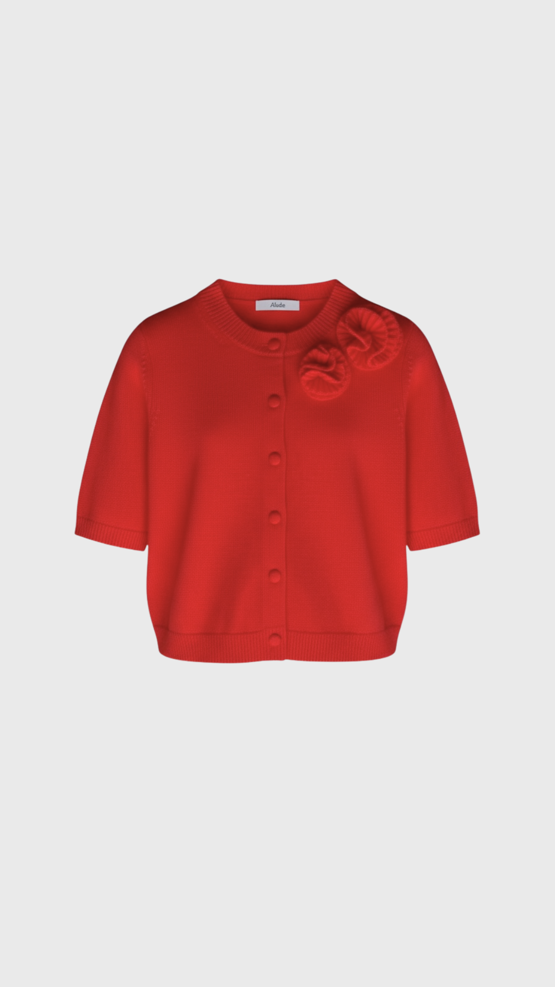 Allude Round Cardigan 1/2 in Cherry