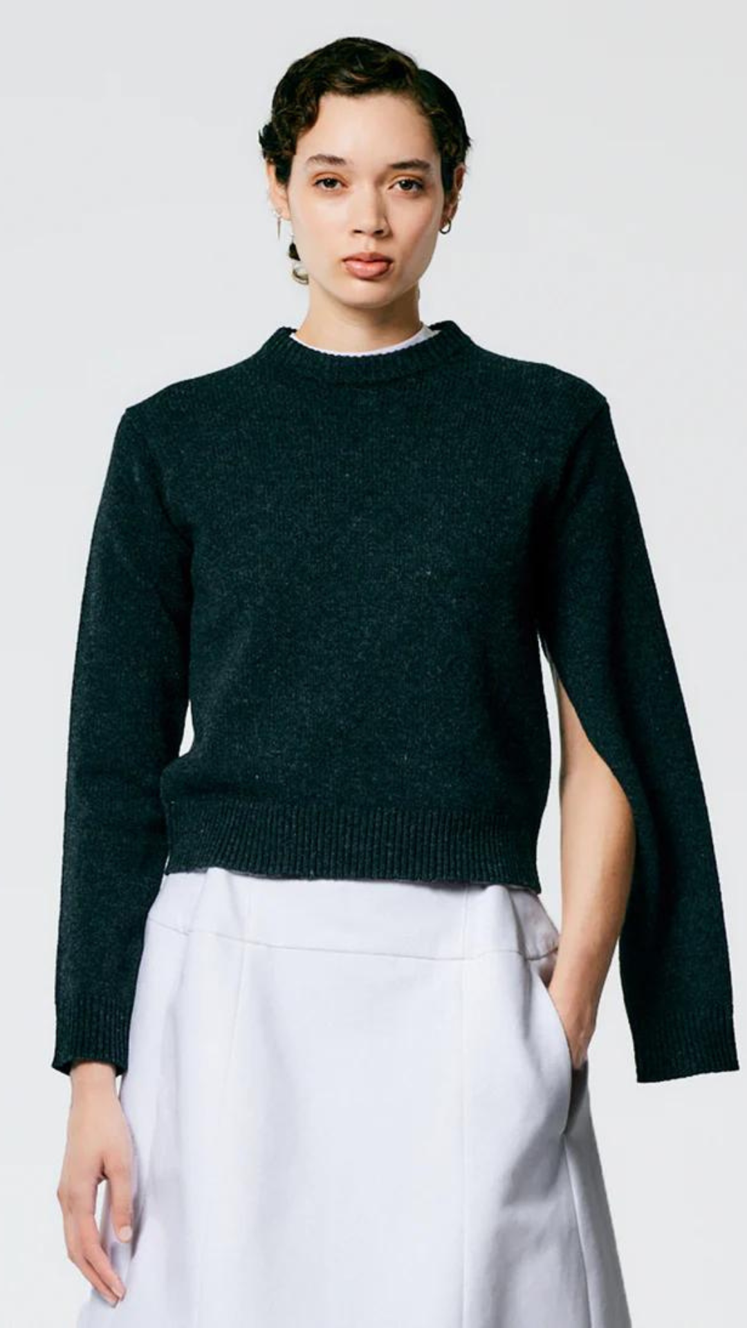 Tibi Shrunken Crewneck Pullover