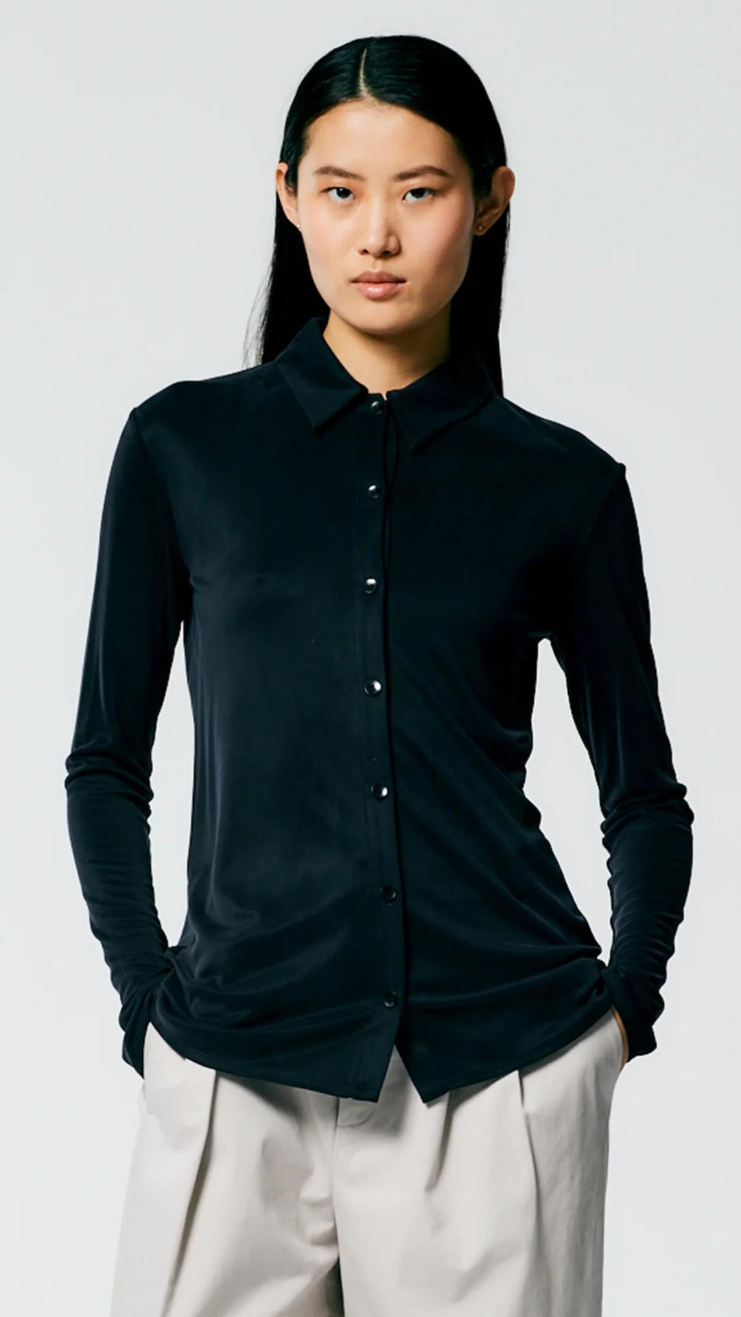 Tibi Deeba Cupro Slim Shirt