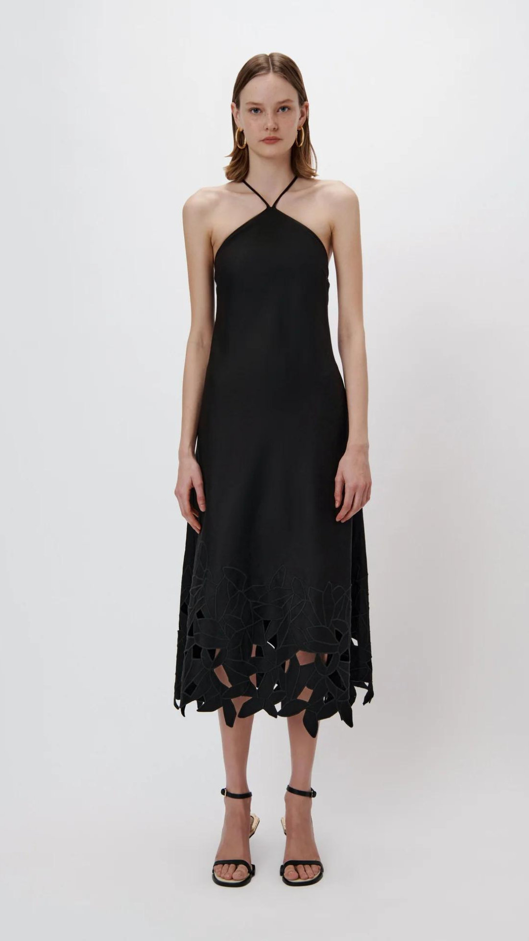 Simkhai Simone Embroidery Halter Midi