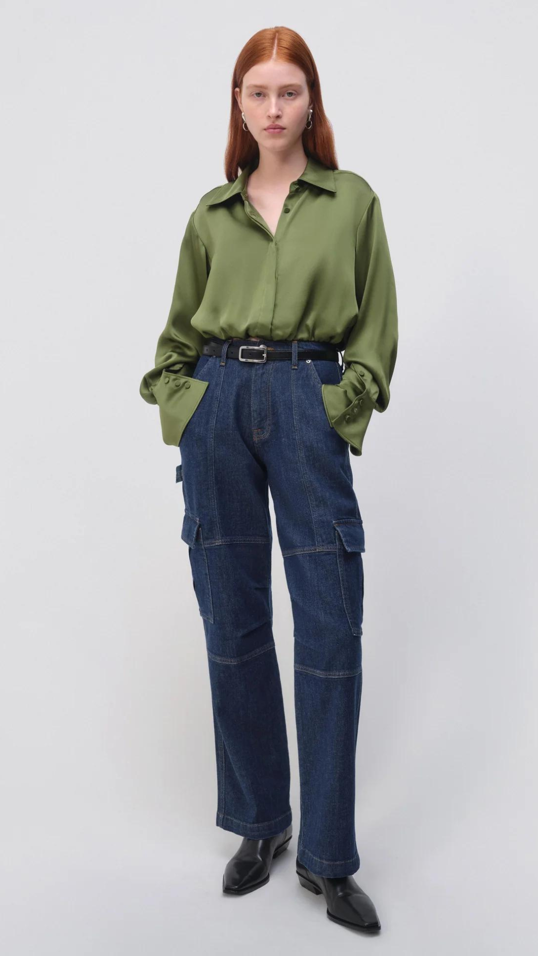 Simkhai Blythe Button Up Crop Top