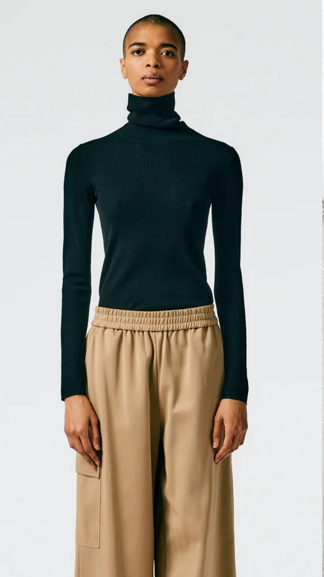 Tibi Feather Weight Ribbed Turtleneck
