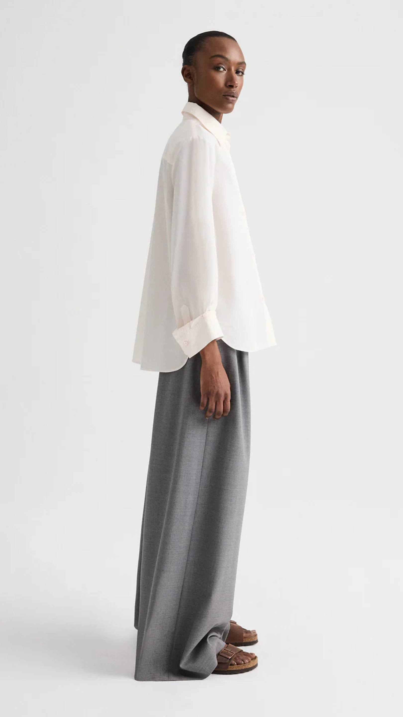 TWP Next Morning Superfine Cotton Shirt in Sheer Pink
