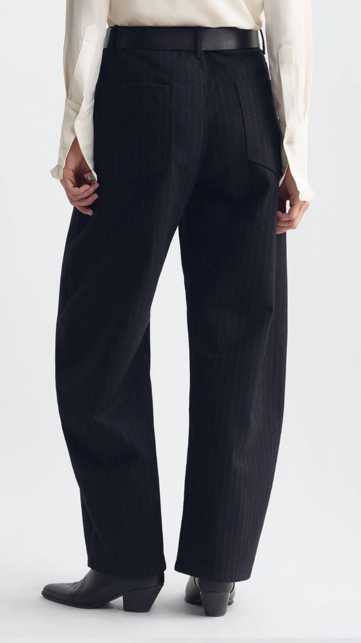 Nili Lotan Tribeca Pant in Black Pinstripes