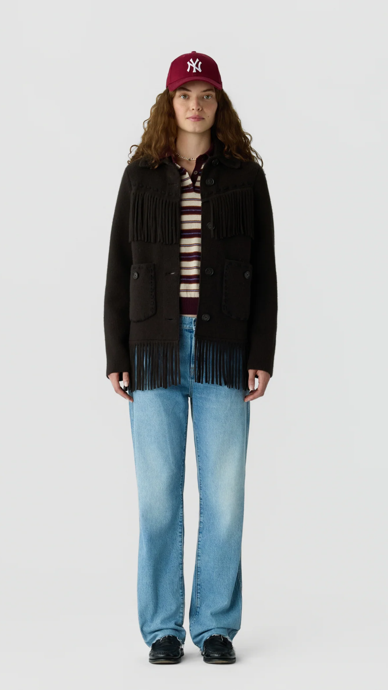 Guest in Residence Western Fringe Jacket in Burnt Cocoa