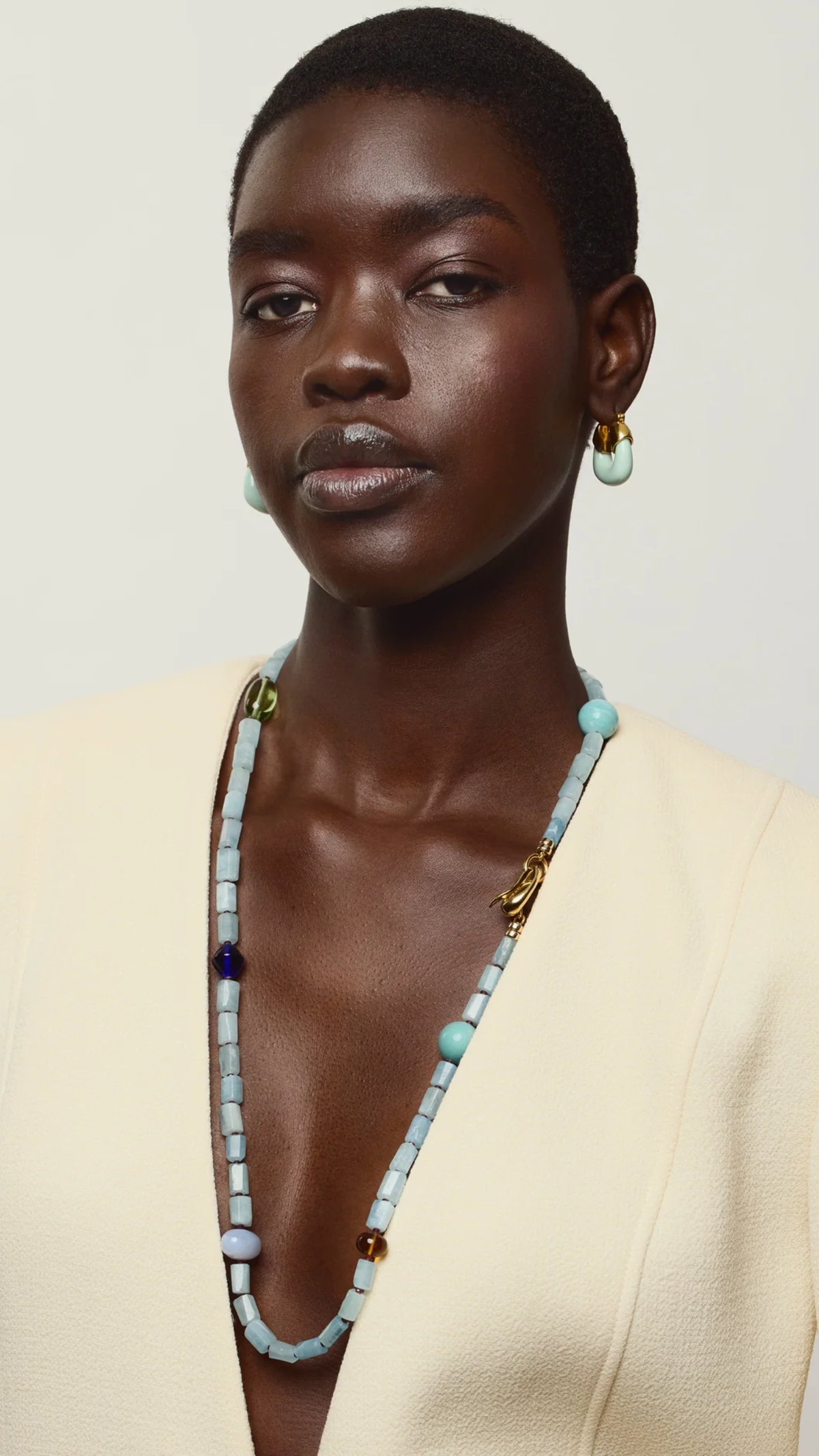 Lizzie Fortunato Mini Organic Hoops in Seafoam