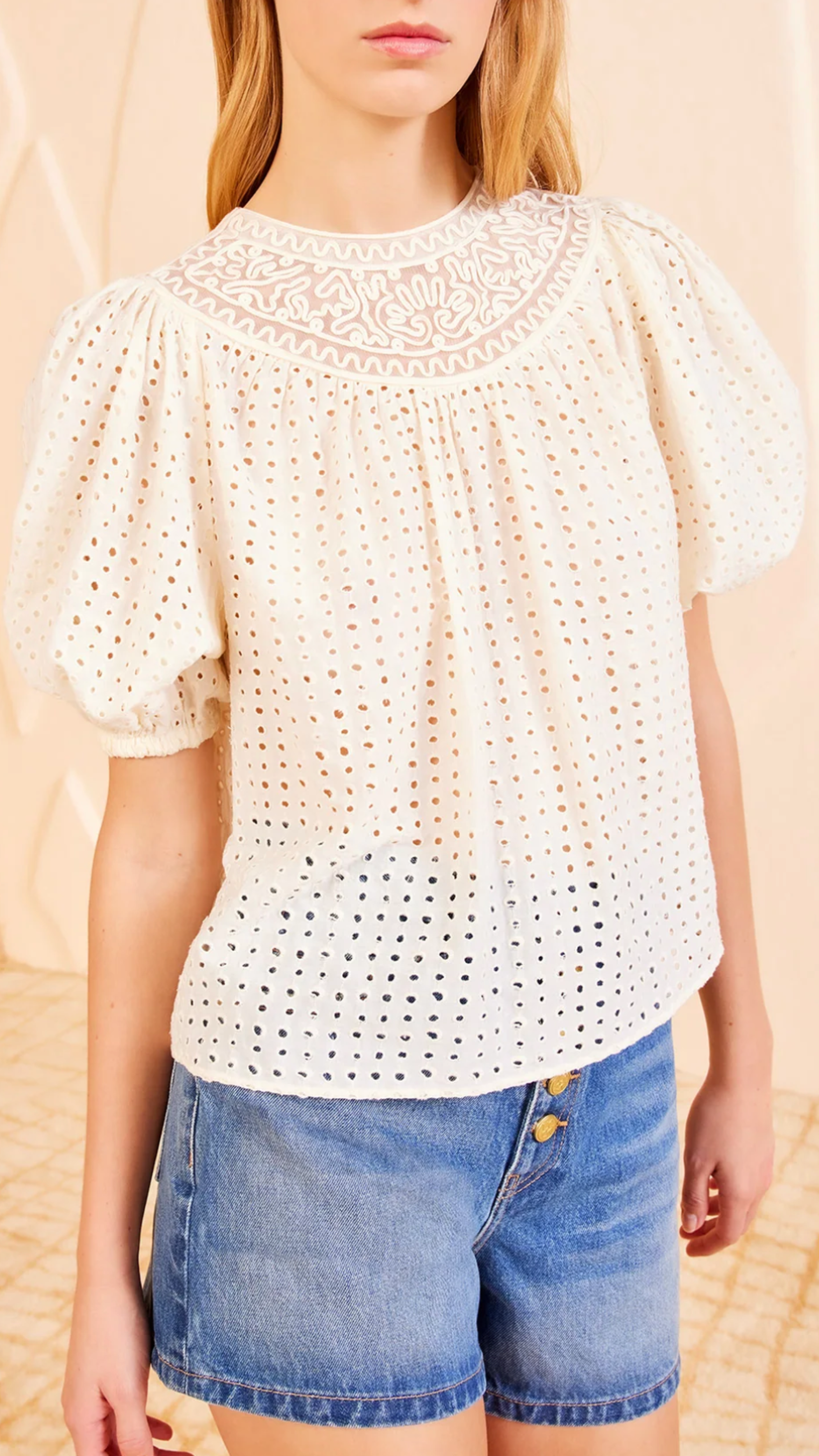 Ulla Johnson Amina Top in Ivory