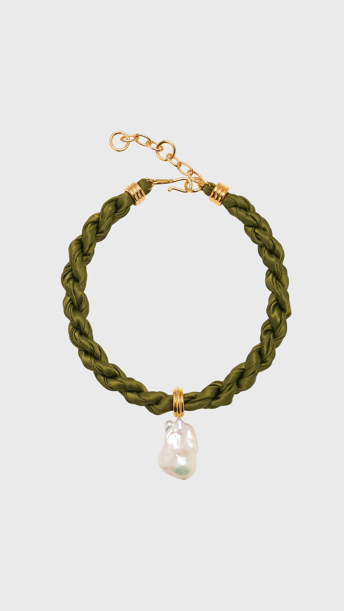 Lizzie Fortunato Woven Collar Necklace in Olive Branch