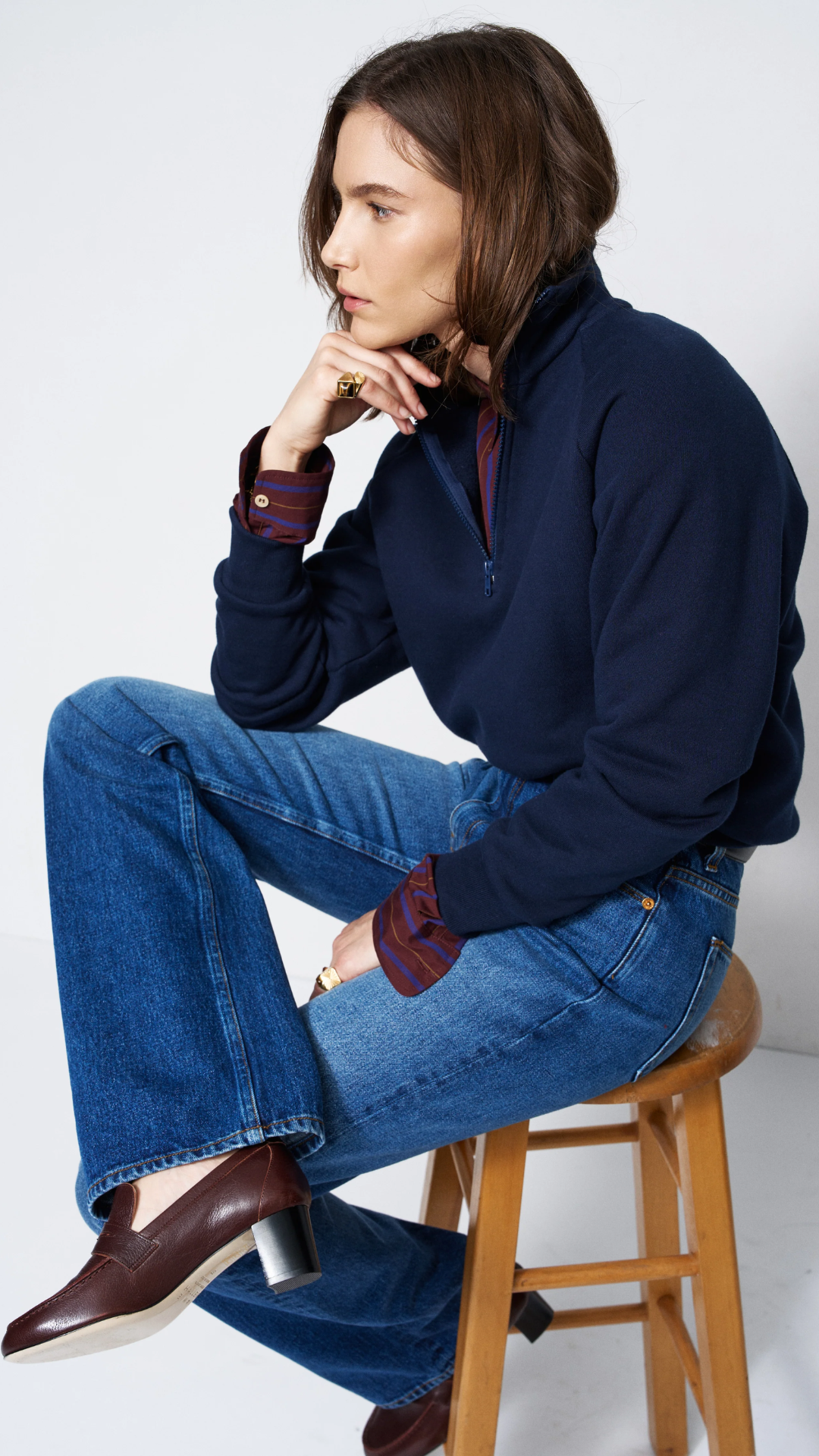Jamie Haller The Quarter Zip in Navy