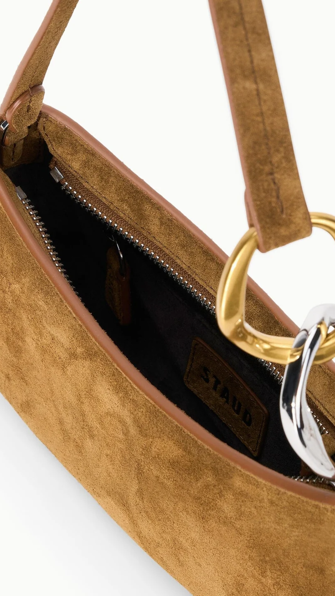 Staud Ollie Suede Bag in Cigar
