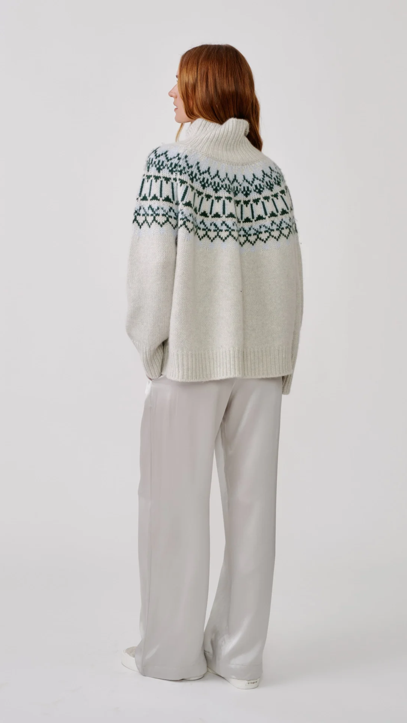 Sablyn Scottie Slouchy Fairisle Mock in Freeze