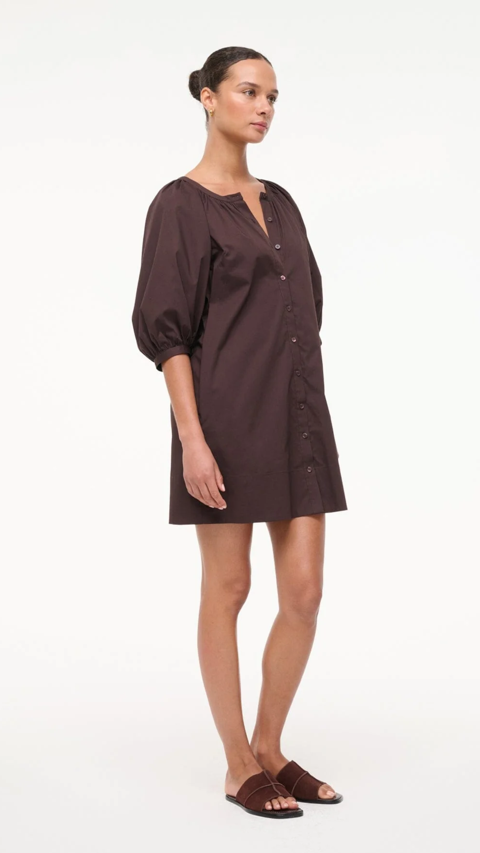 Staud Vincent Mini Dress in Earth