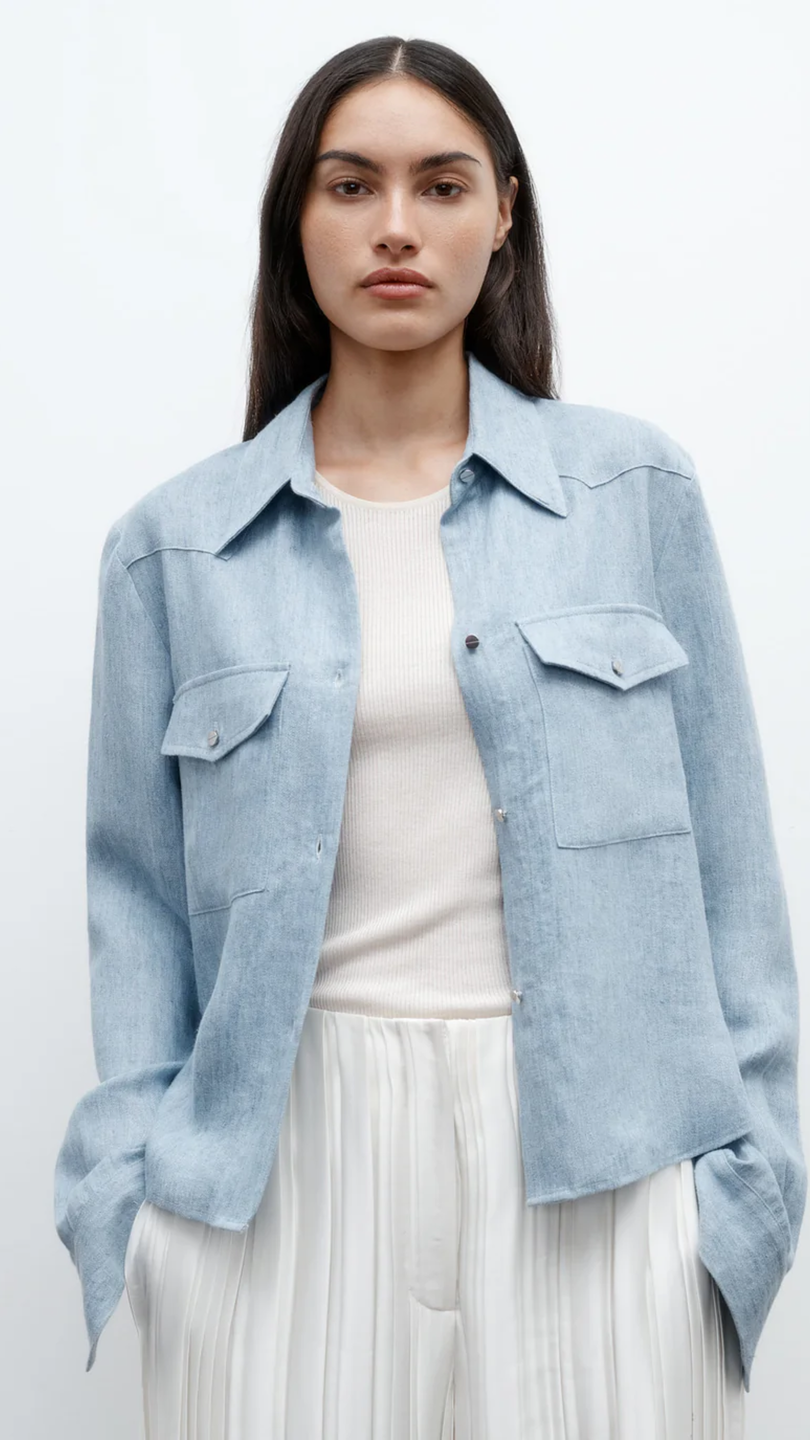 TWP New Carter Top in Light Indigo