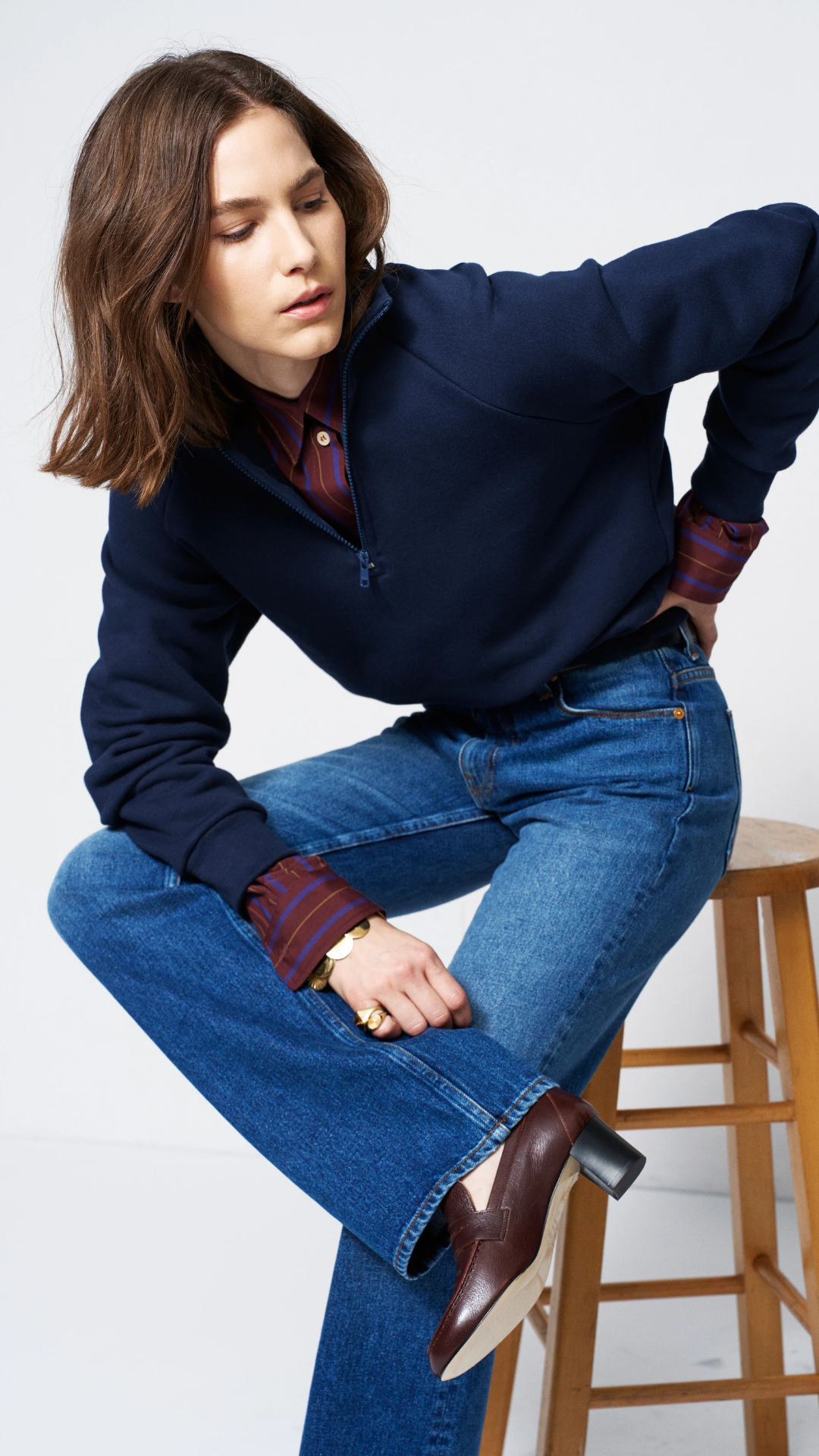 Jamie Haller The Quarter Zip in Navy