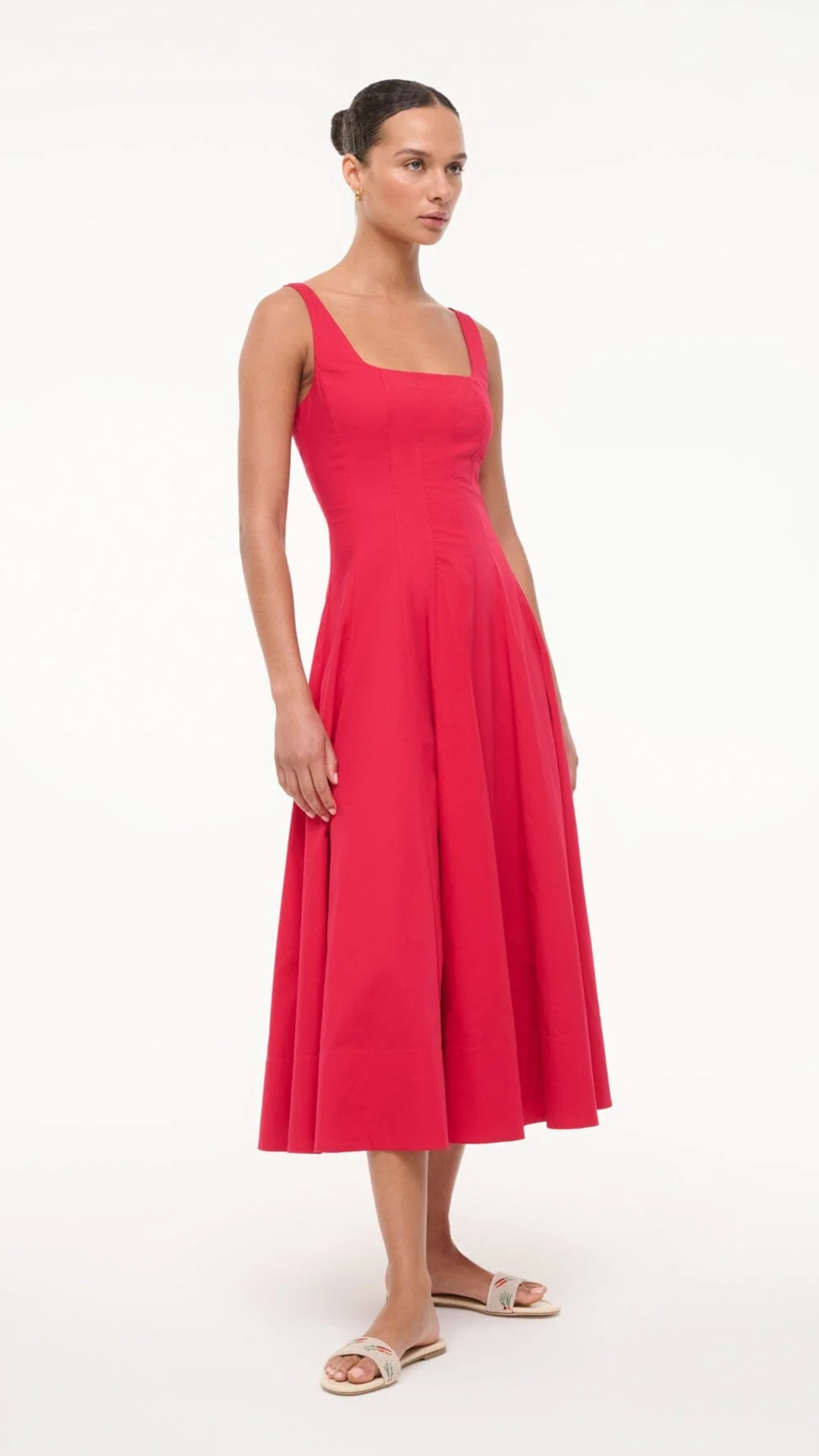 Staud Wells Dress in Cherry