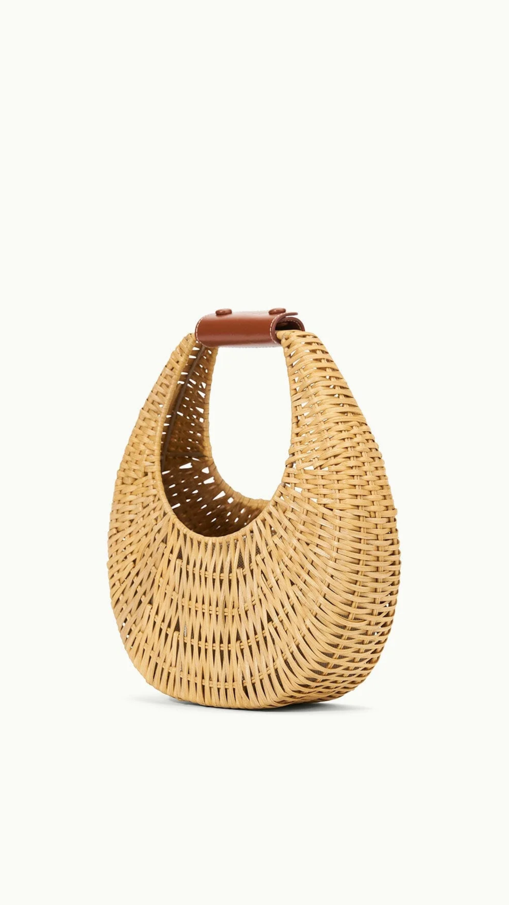 Staud Mini Moon Wicker Bag in Natural