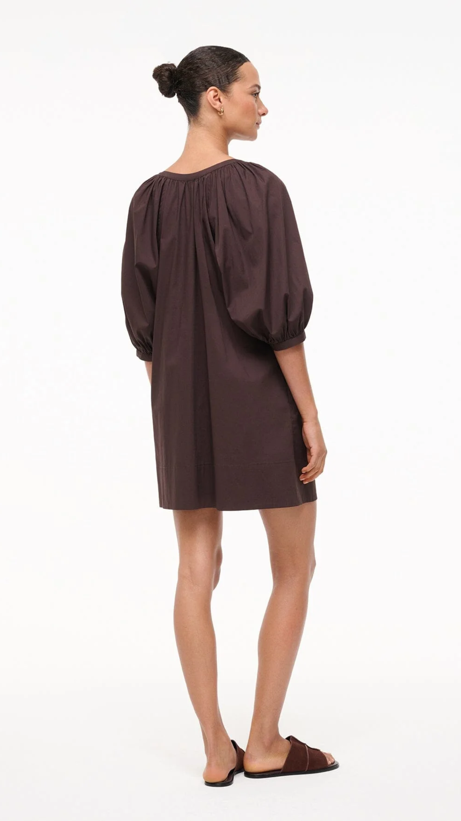 Staud Vincent Mini Dress in Earth