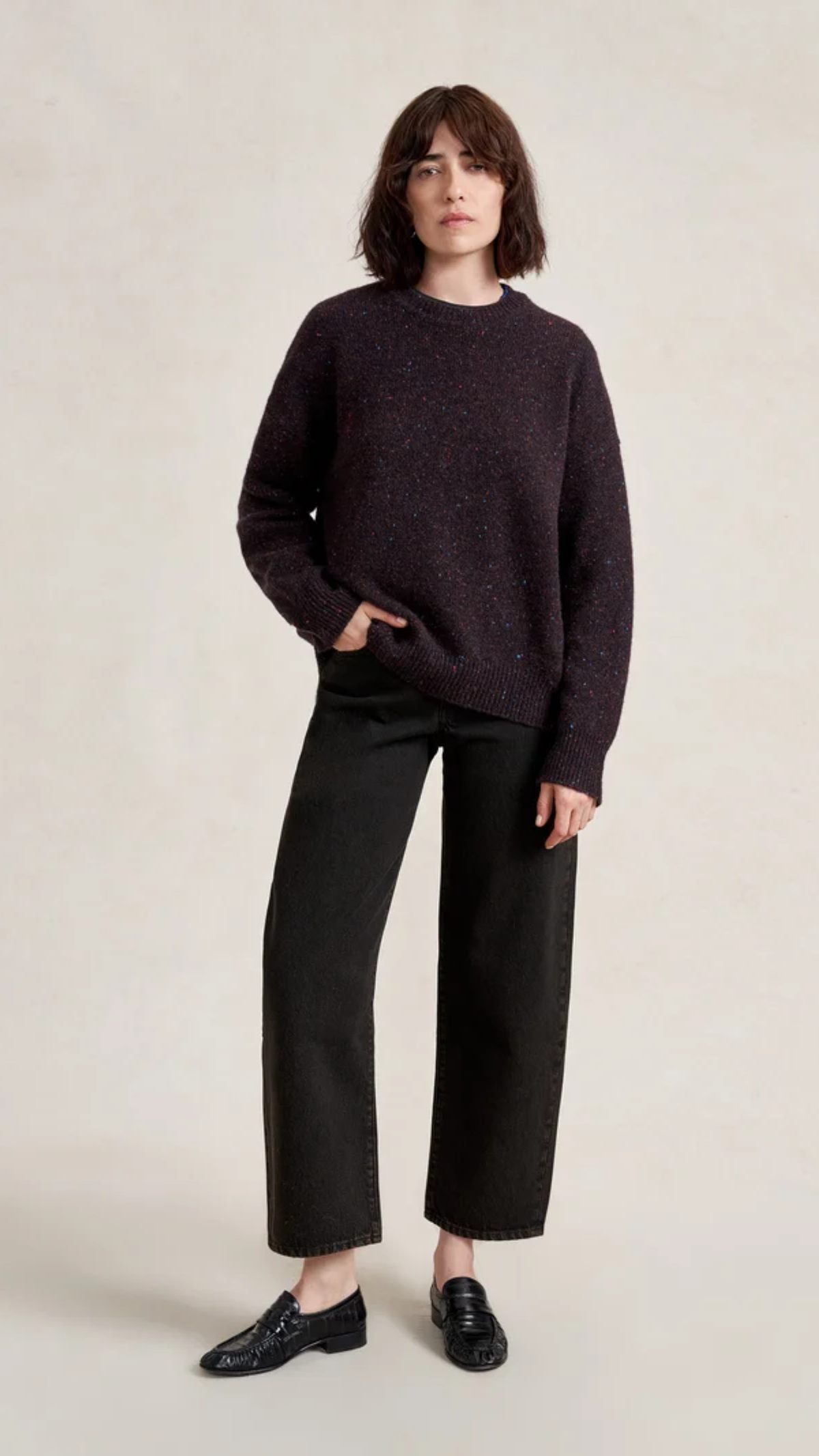 La Ligne The Marilyn Mid-Rise Barrel Jean in Chocolate Acid