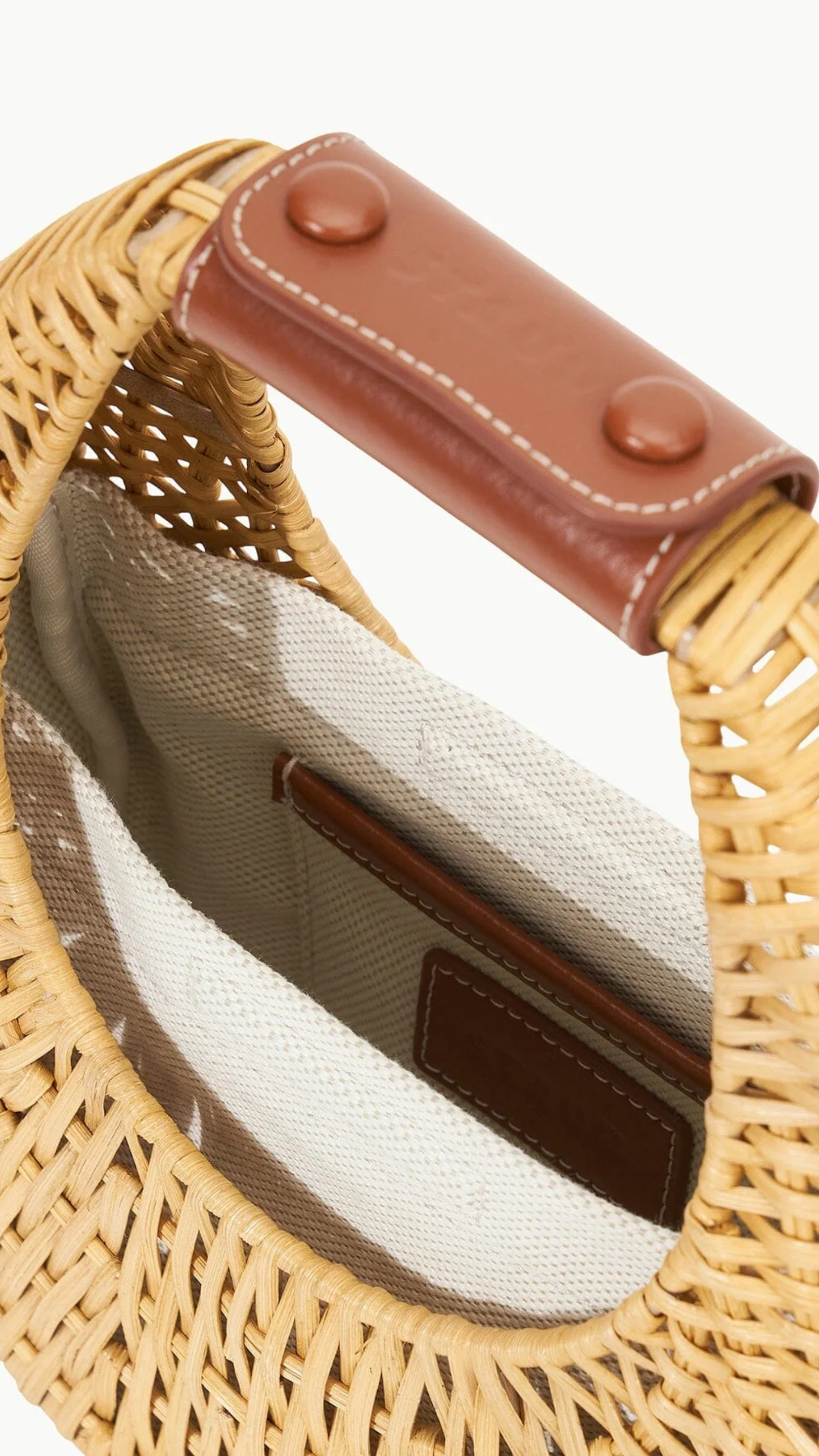 Staud Mini Moon Wicker Bag in Natural