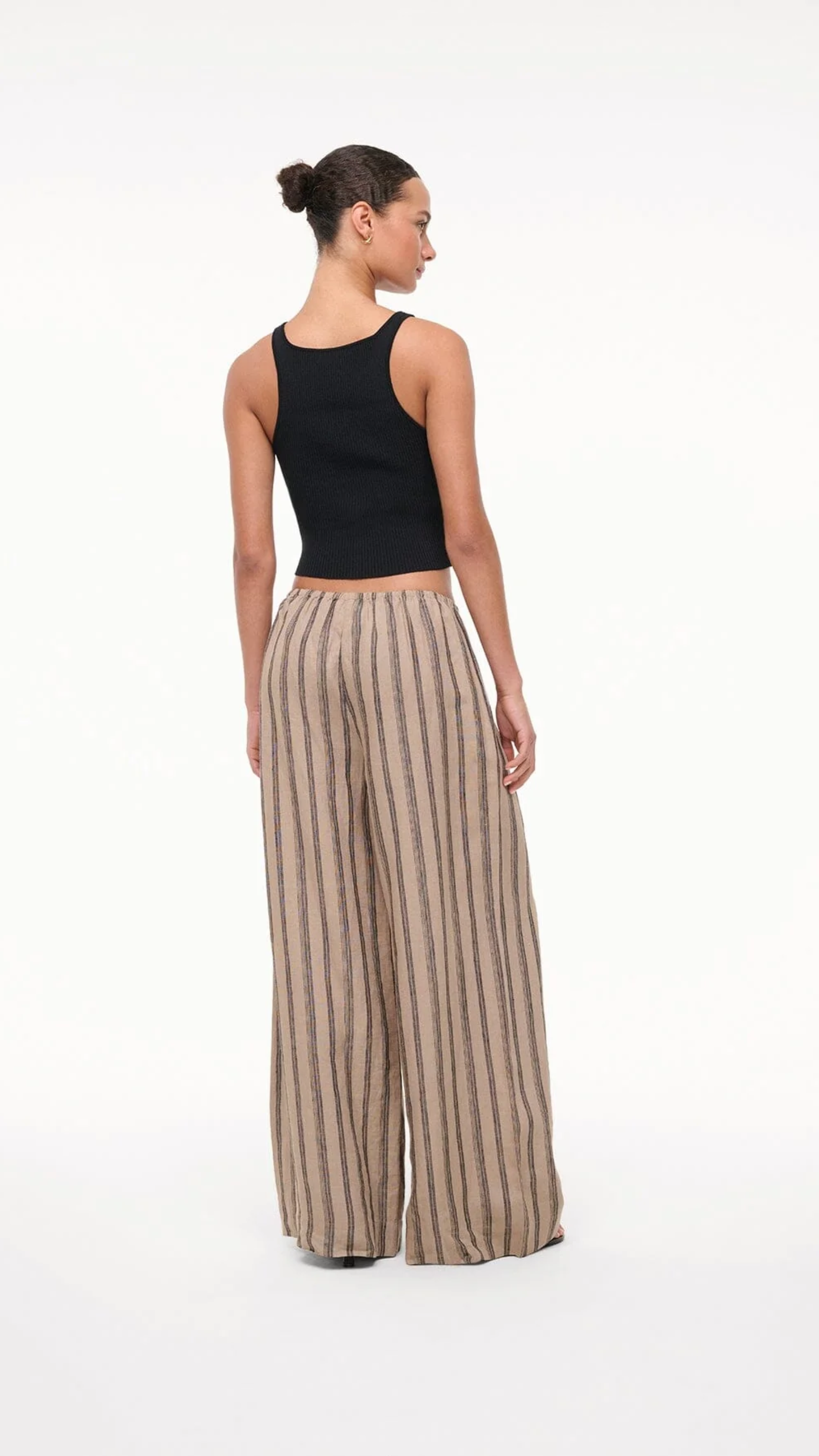 Staud Bonfire Linen Pant in Sahara Stripe
