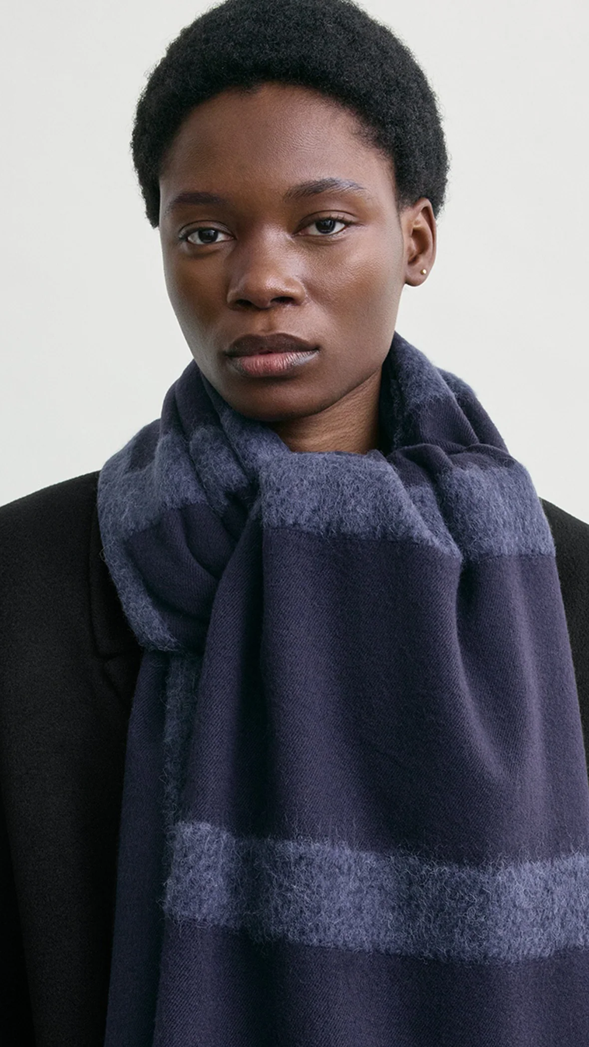 Toteme Monogram Twill Scarf in Navy