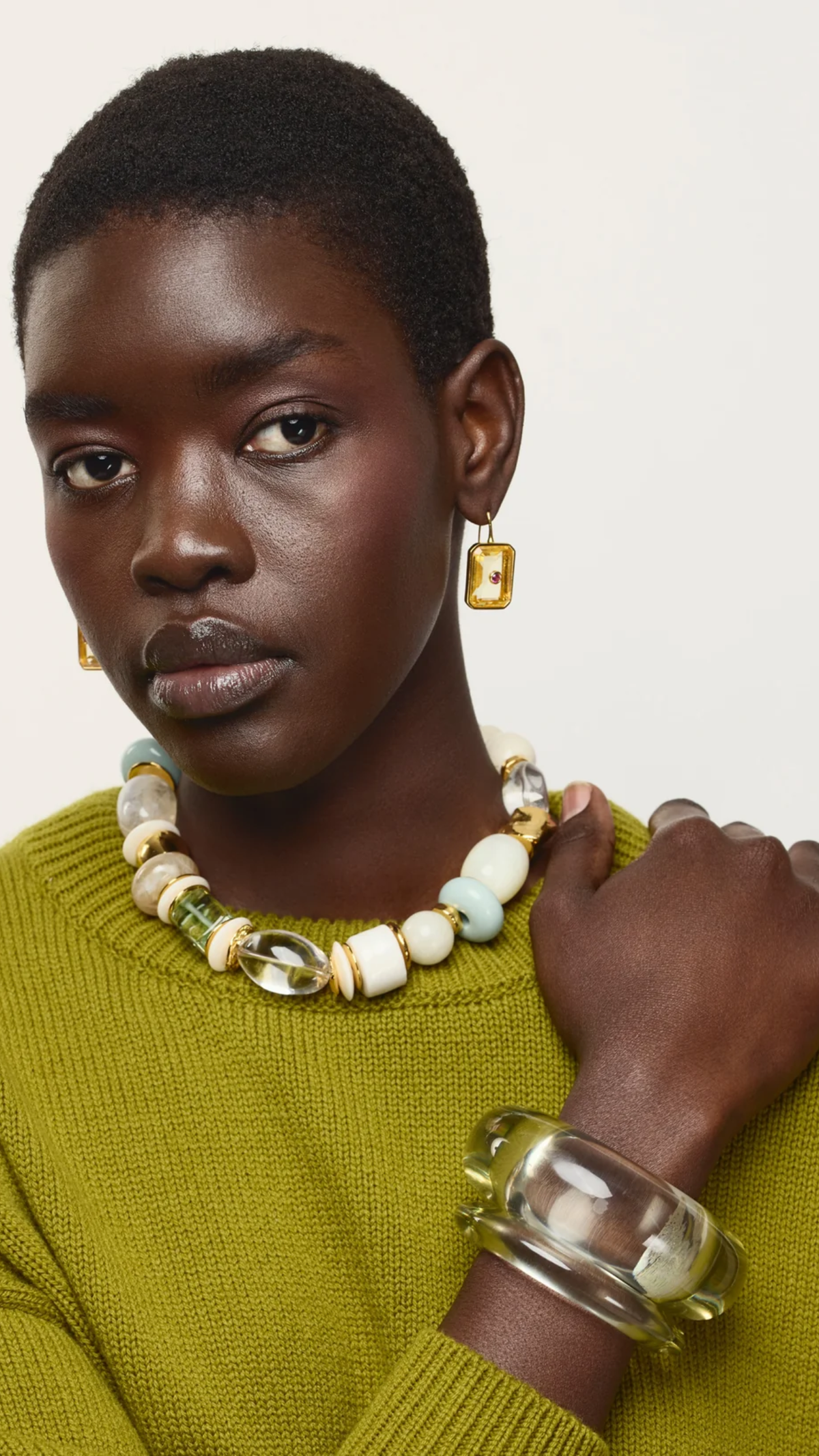 Lizzie Fortunato Tile Earrings in Citrine
