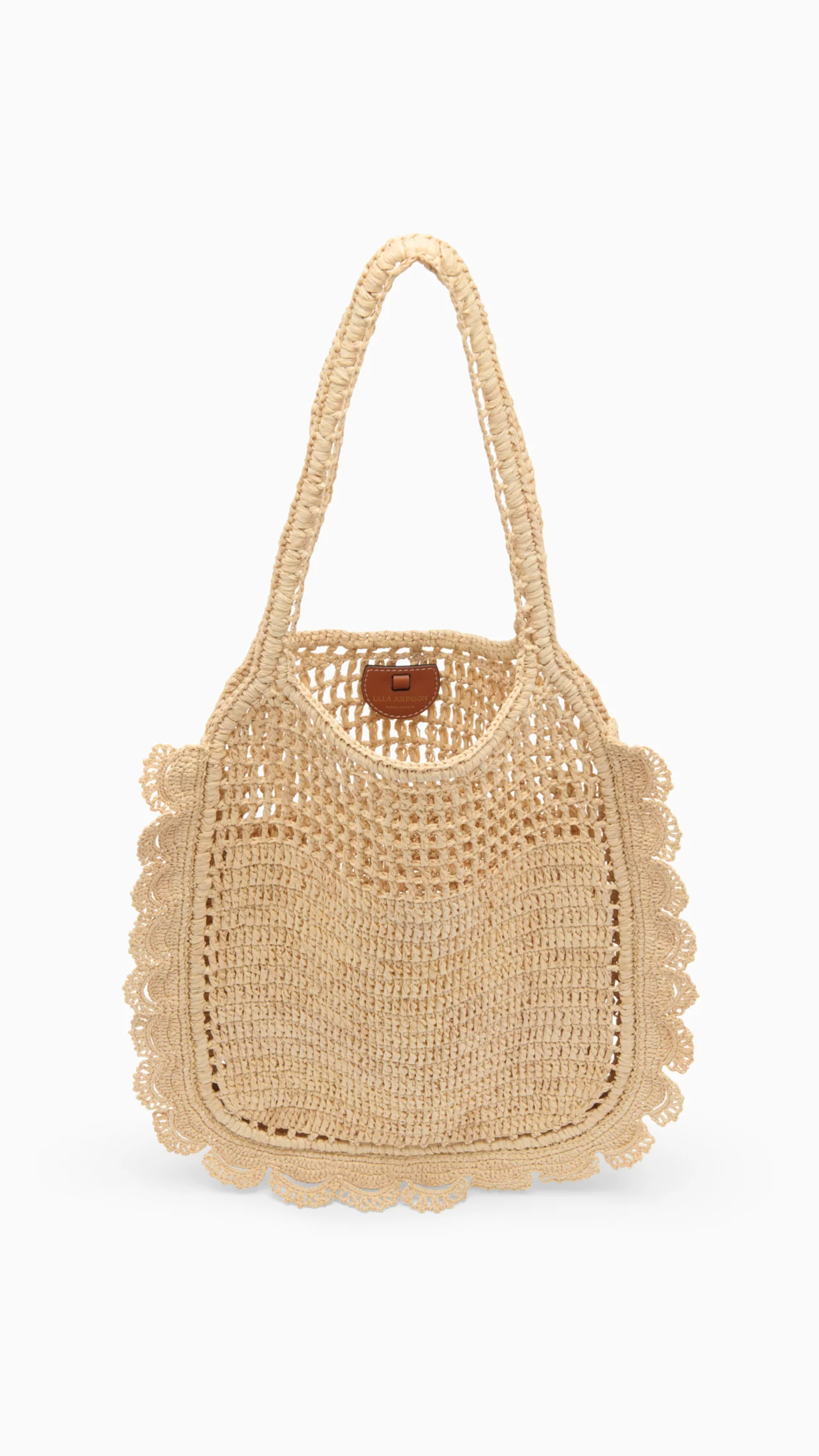 Ulla Johnson Marina Raffia Flat Tote in Natural
