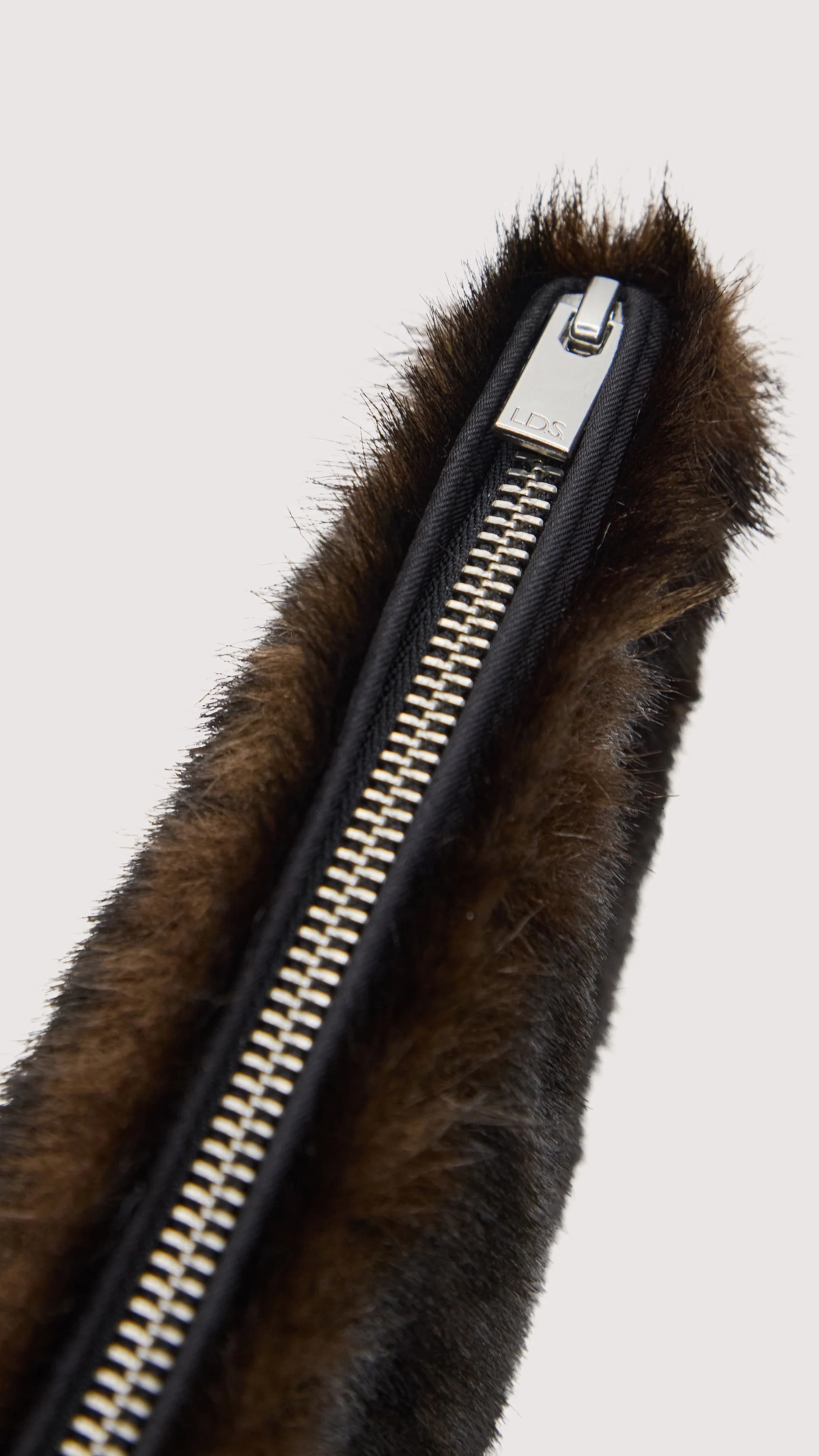 Loulou de Saison Flint Faux Fur Clutch in Grizzly