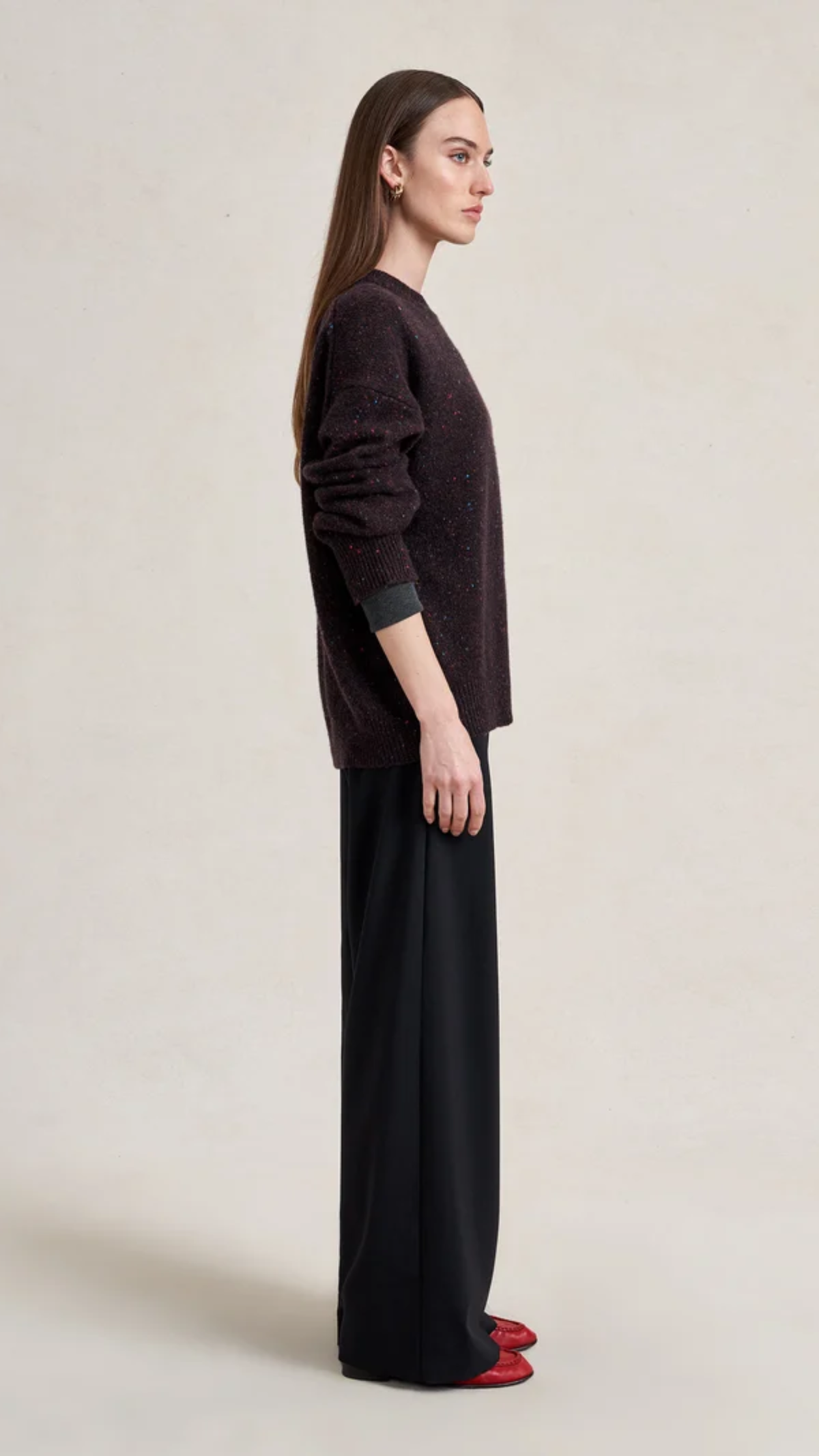 La Ligne Lafayette Sweater in Chocolate Speckle