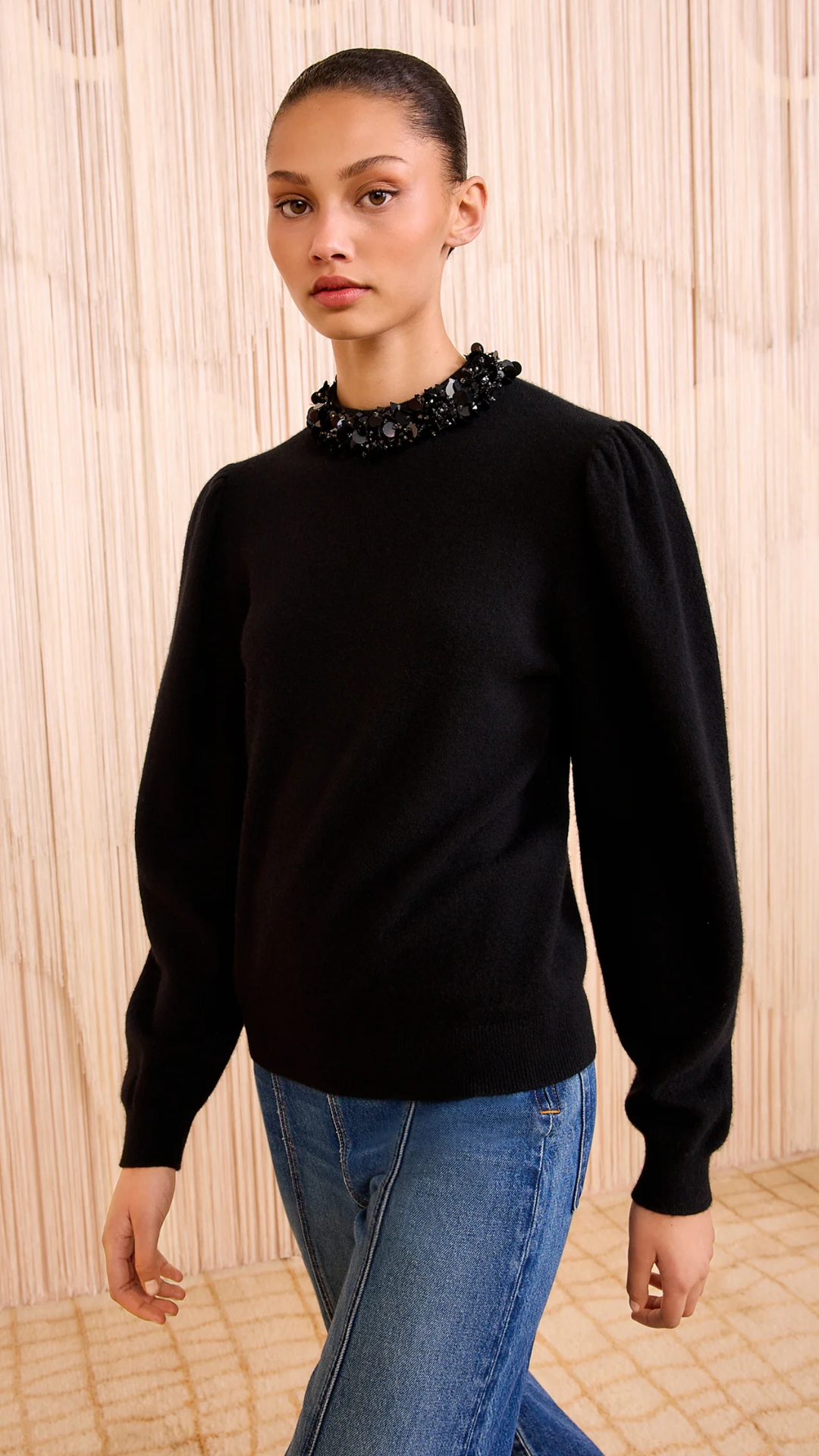 Ulla Johnson Kalani Pullover Sweater in Noir