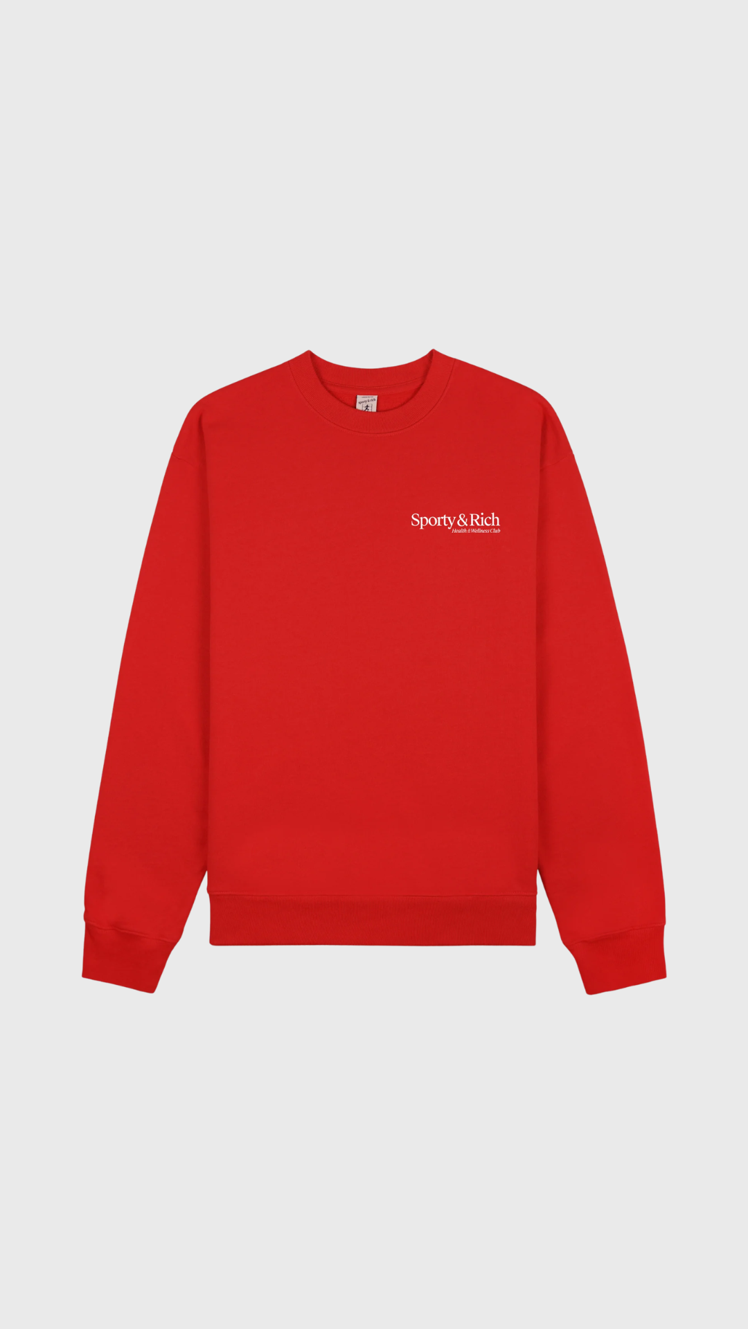 Sporty & Rich Modern Crewneck in Ruby/White