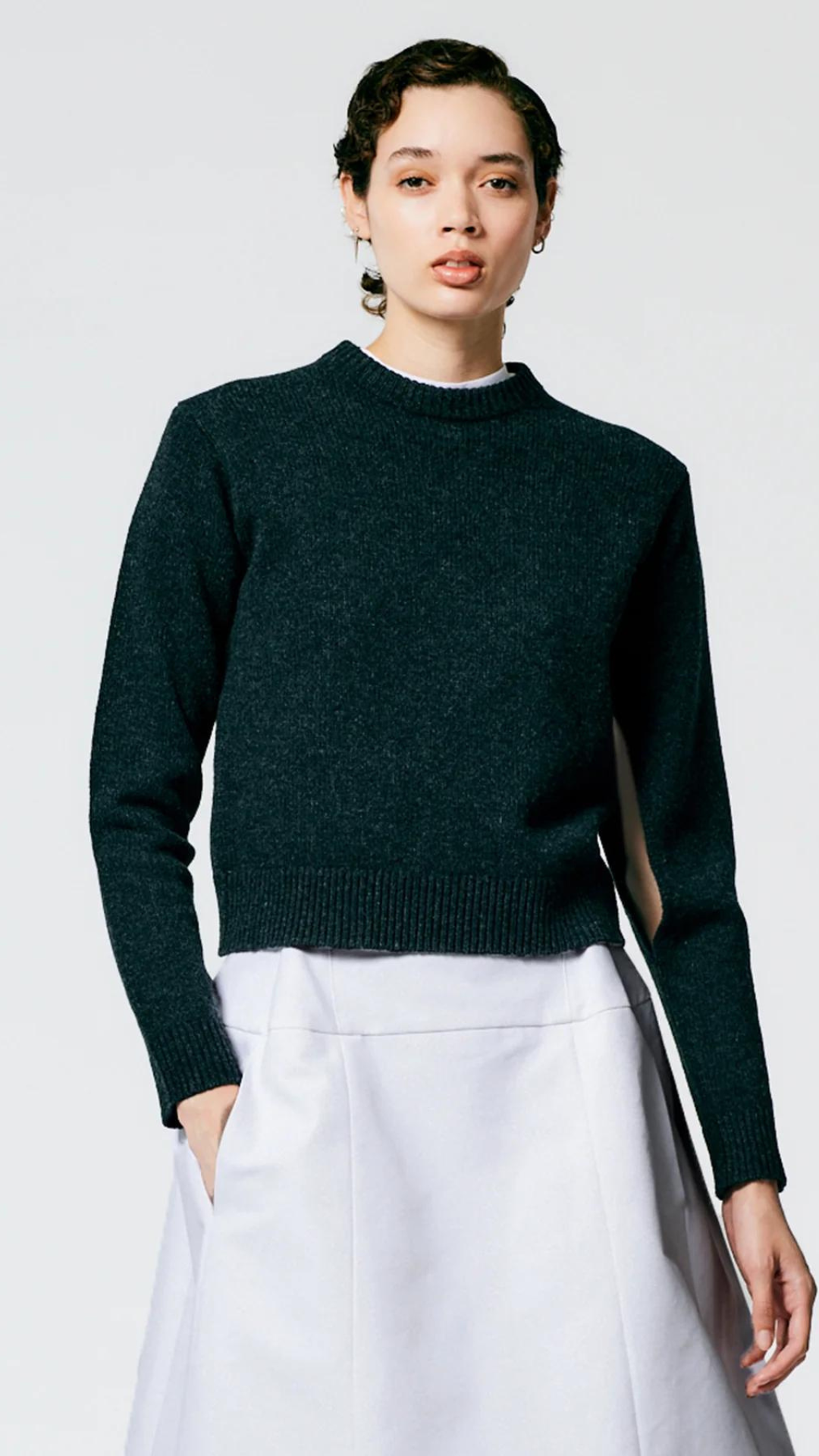 Tibi Shrunken Crewneck Pullover
